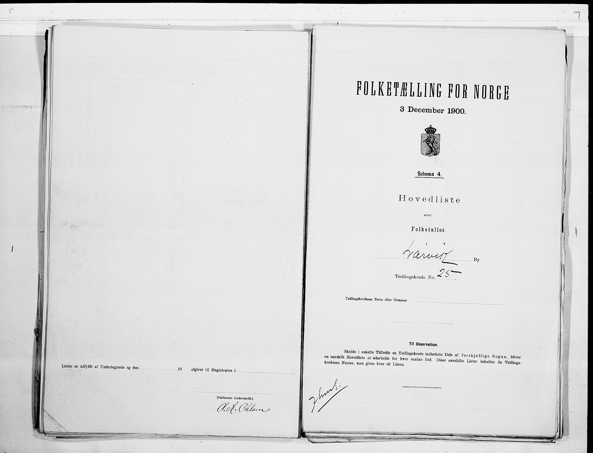 RA, 1900 census for Larvik, 1900, p. 52