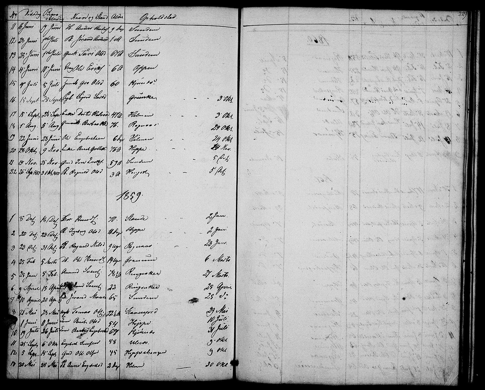 Nord-Aurdal prestekontor, SAH/PREST-132/H/Ha/Hab/L0004: Parish register (copy) no. 4, 1842-1882, p. 229