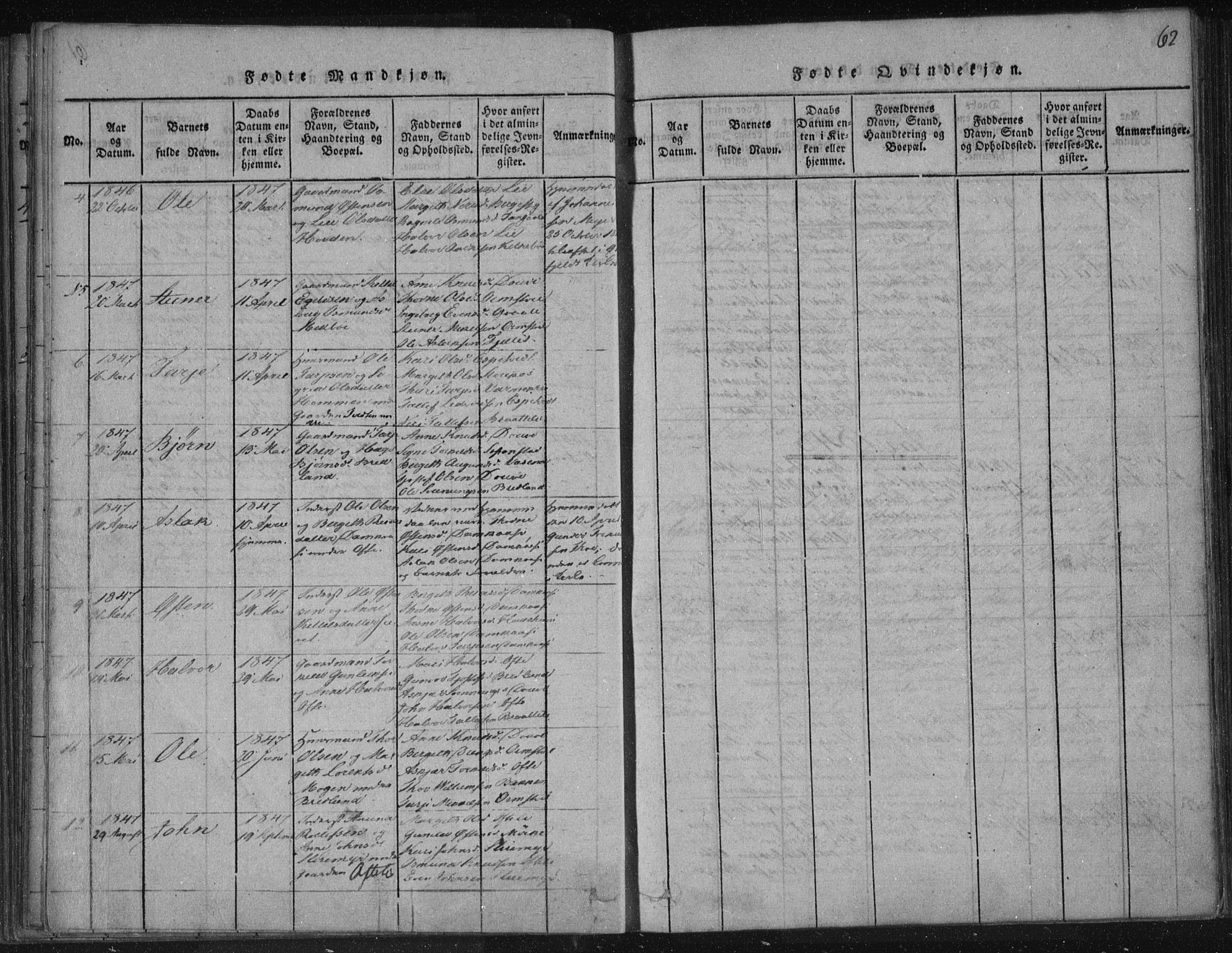 Lårdal kirkebøker, SAKO/A-284/F/Fc/L0001: Parish register (official) no. III 1, 1815-1860, p. 62