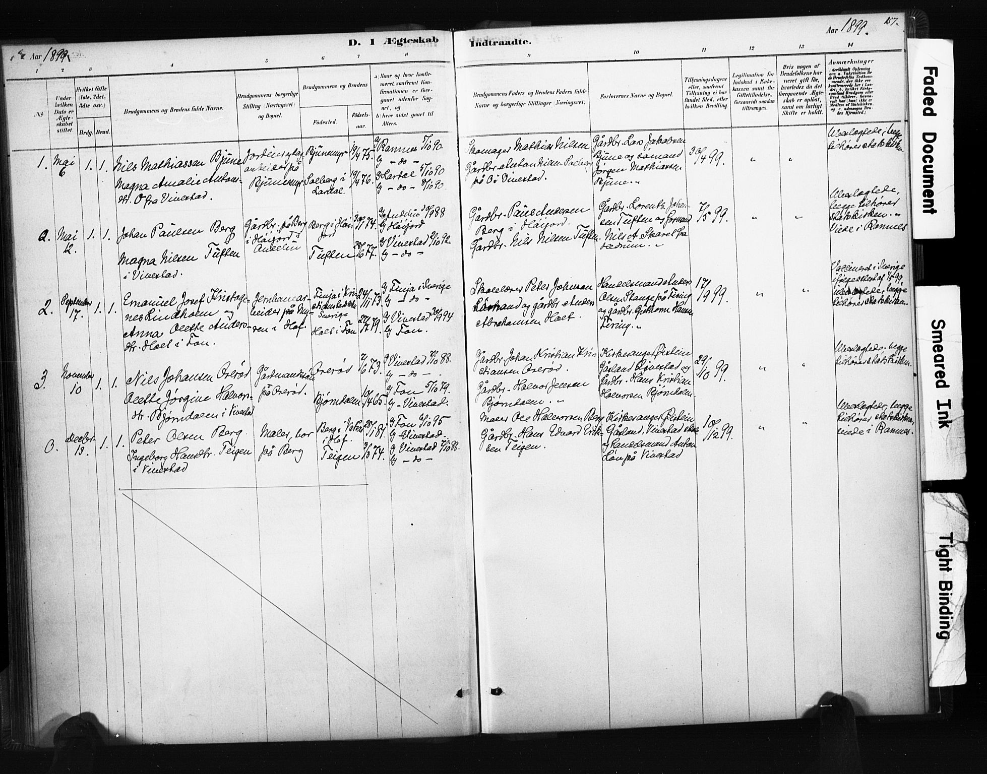 Ramnes kirkebøker, SAKO/A-314/F/Fc/L0001: Parish register (official) no. III 1, 1878-1899, p. 156-157