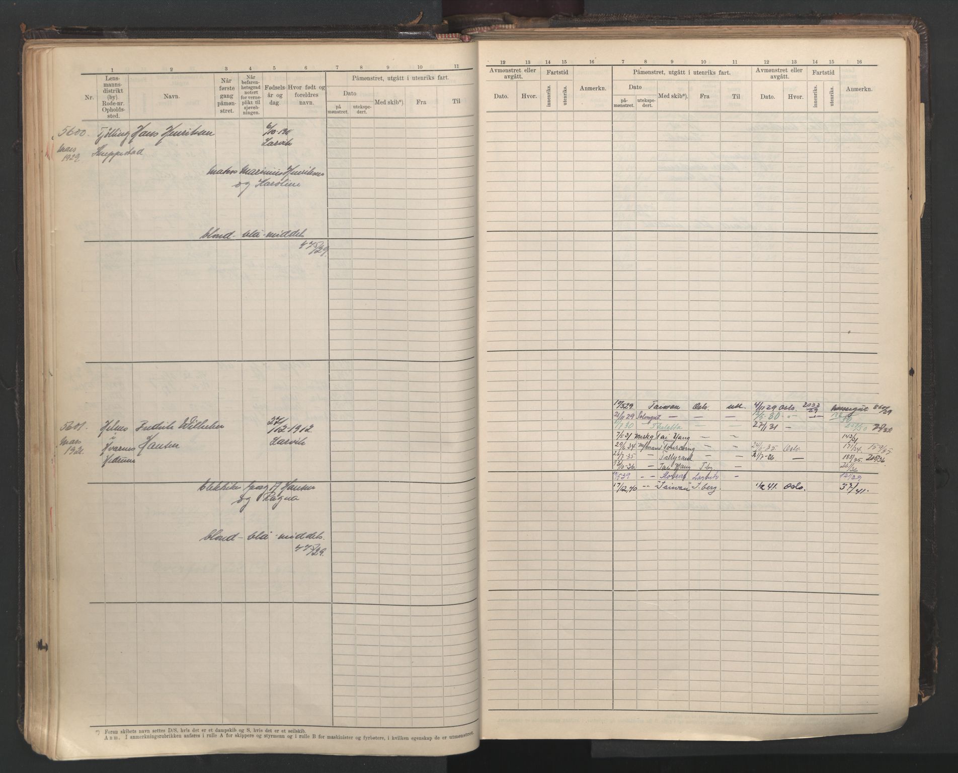 Larvik innrulleringskontor, AV/SAKO-A-787/F/Fc/L0013: Hovedrulle, 1926-1946, p. 103