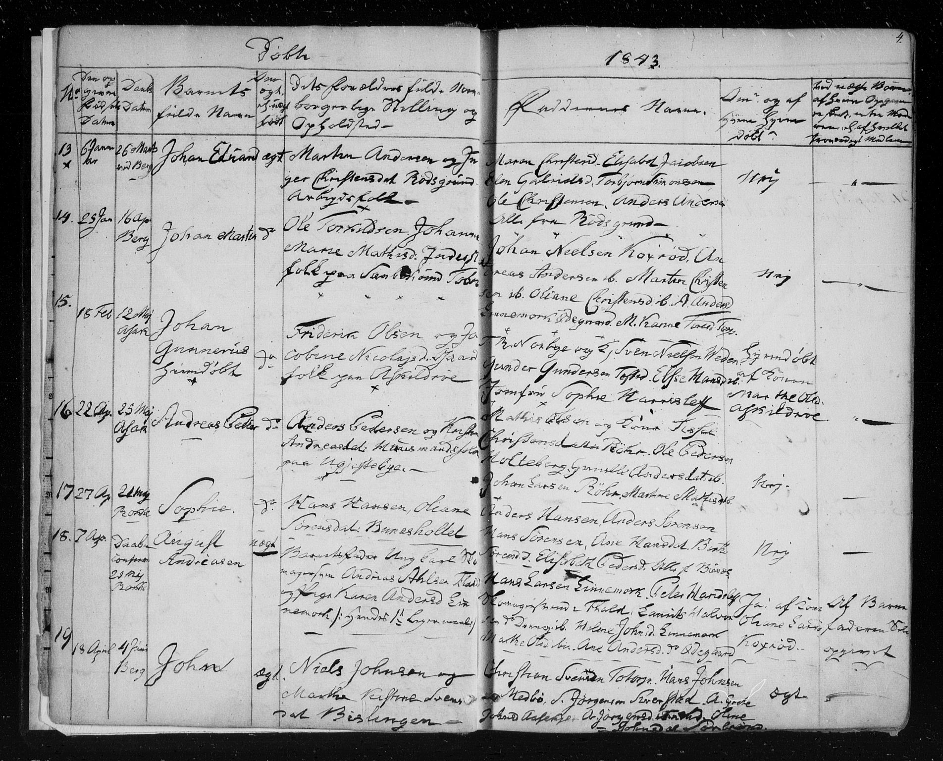 Berg prestekontor Kirkebøker, SAO/A-10902/F/Fa/L0004: Parish register (official) no. I 4, 1843-1860, p. 4
