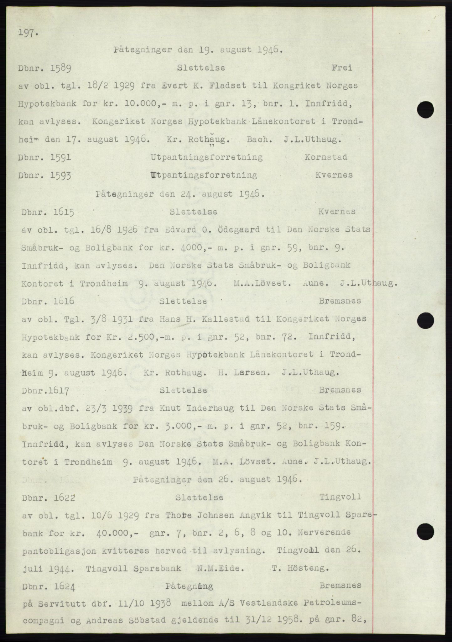 Nordmøre sorenskriveri, SAT/A-4132/1/2/2Ca: Mortgage book no. C82b, 1946-1951, Diary no: : 1589/1946