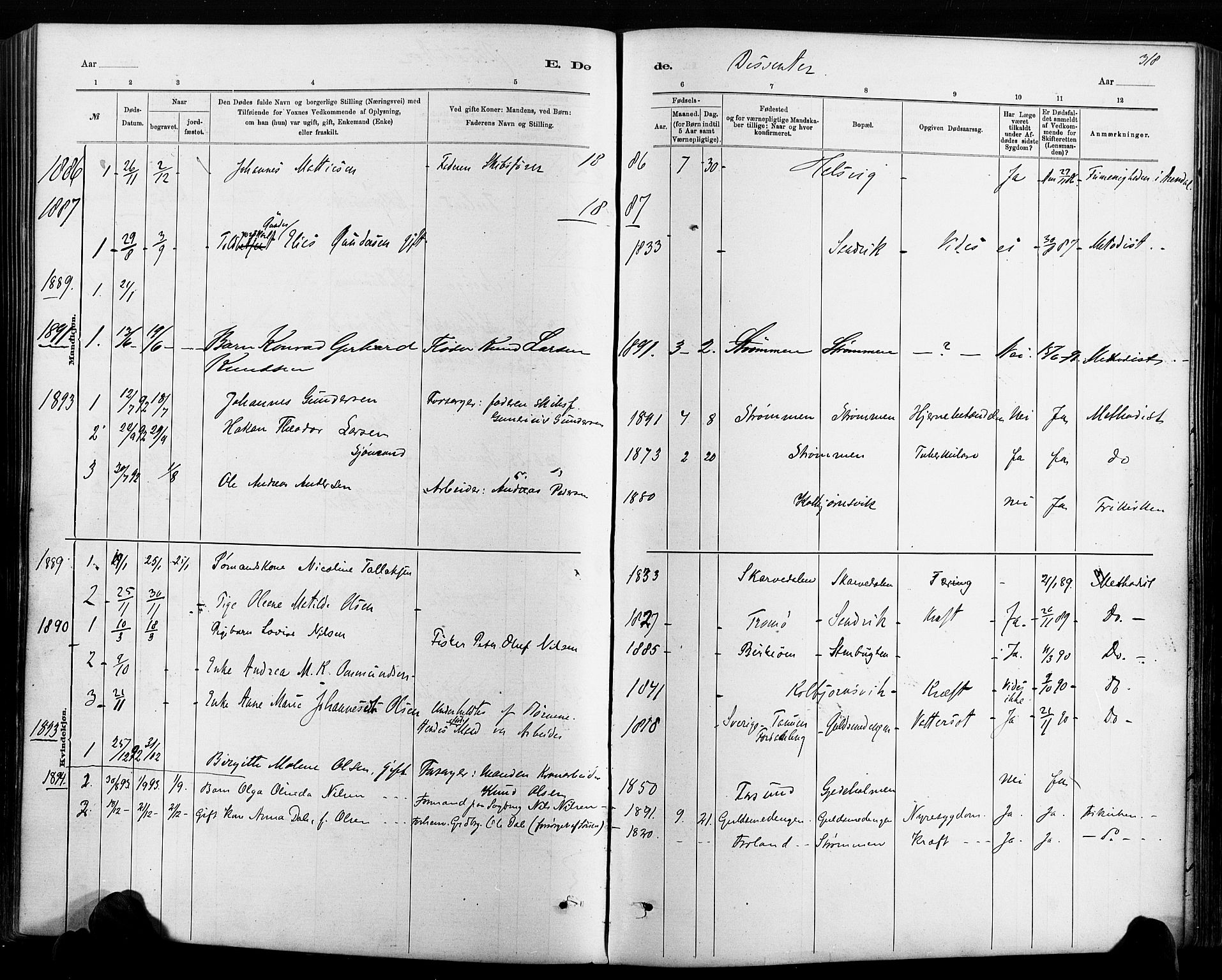 Hisøy sokneprestkontor, AV/SAK-1111-0020/F/Fa/L0003: Parish register (official) no. A 3, 1881-1894, p. 318