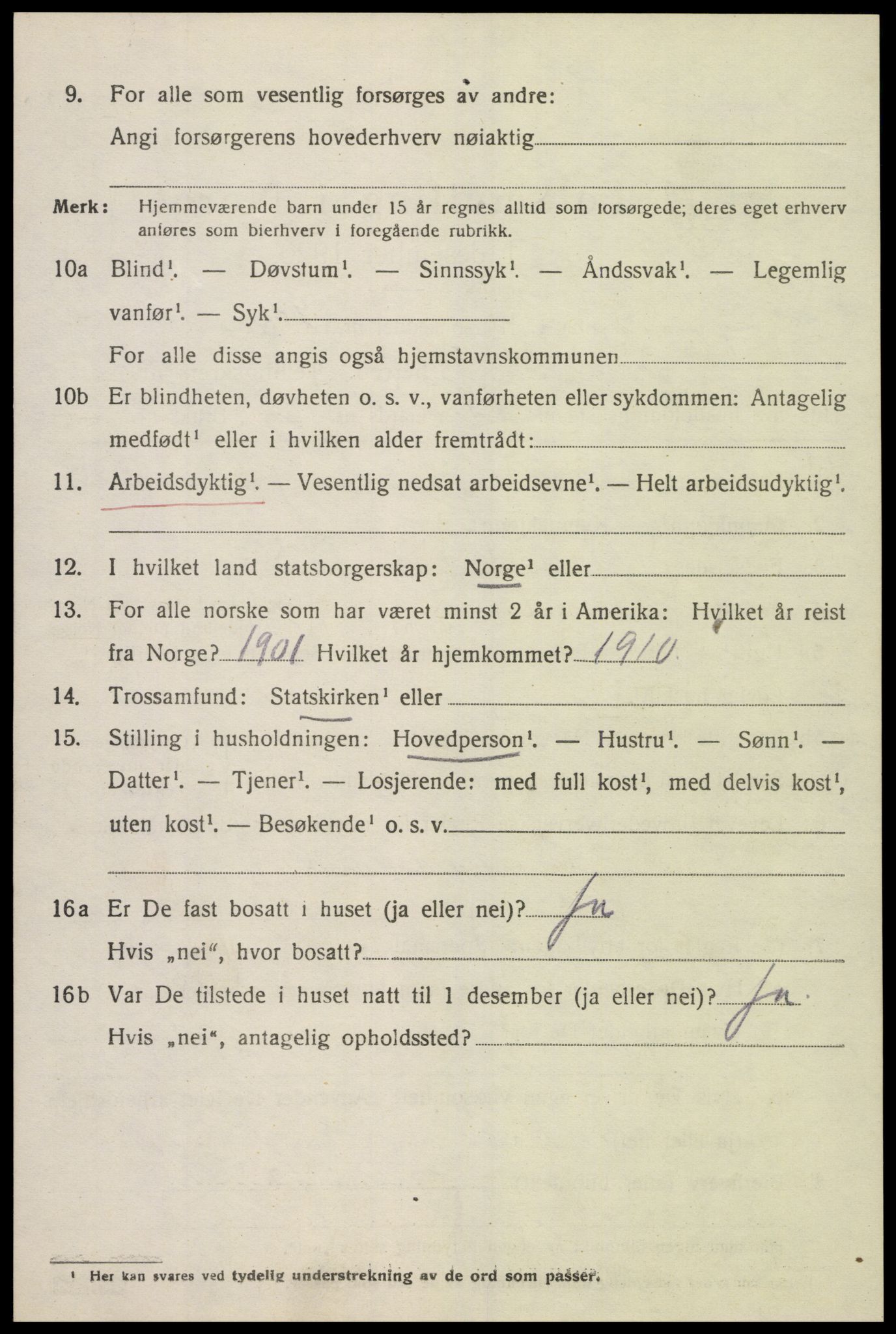 SAK, 1920 census for Åseral, 1920, p. 2001