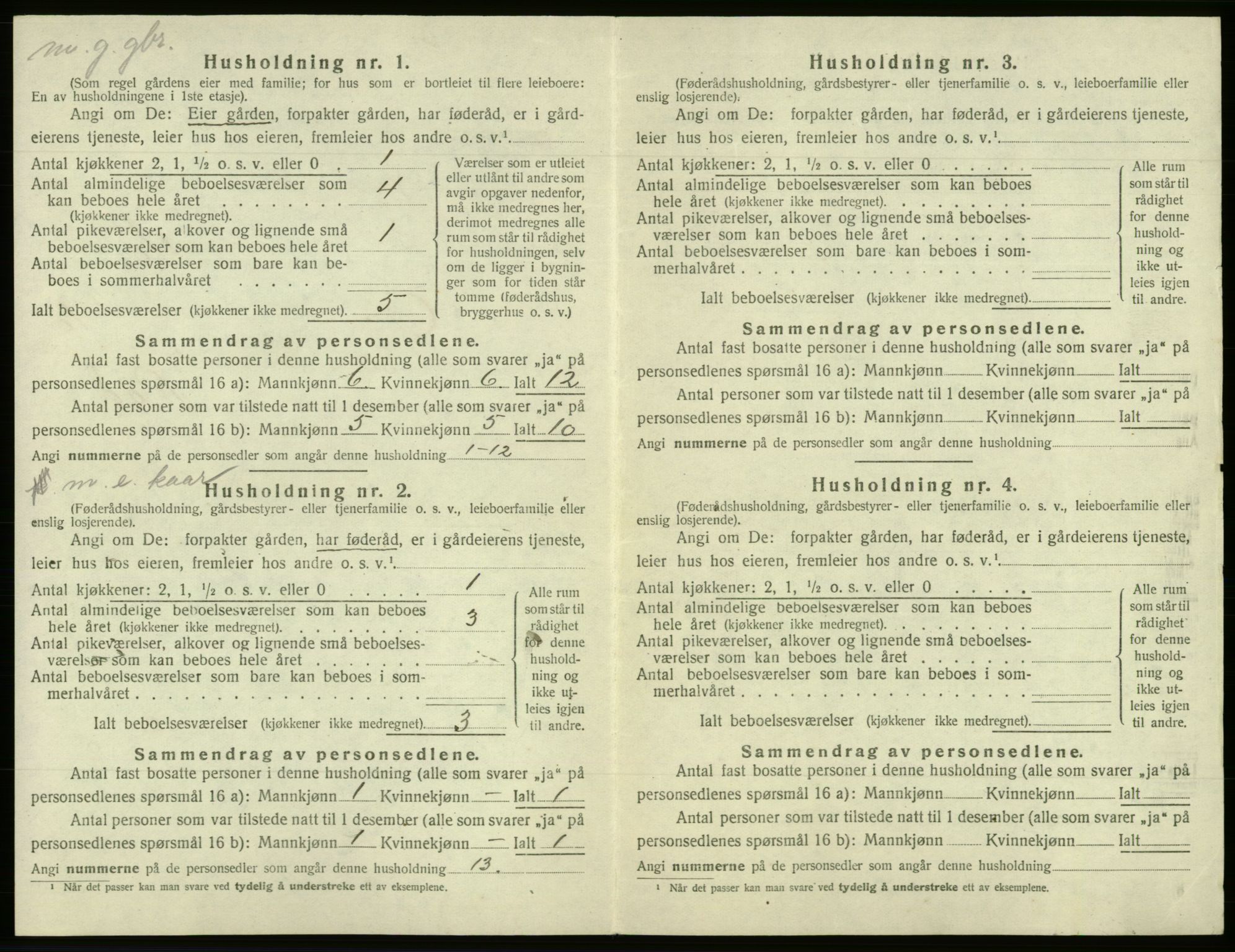 SAB, 1920 census for Os, 1920, p. 1156