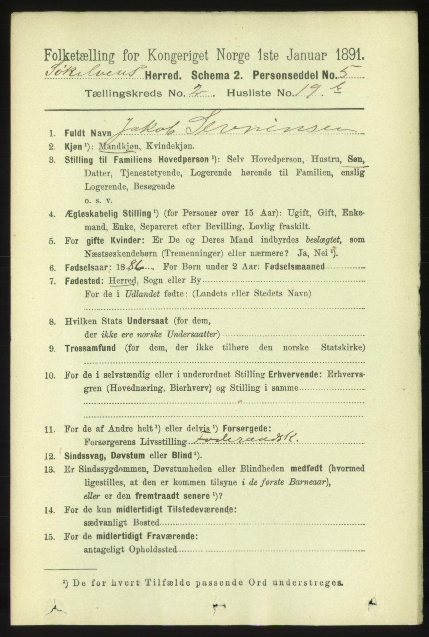 RA, 1891 census for 1528 Sykkylven, 1891, p. 1589