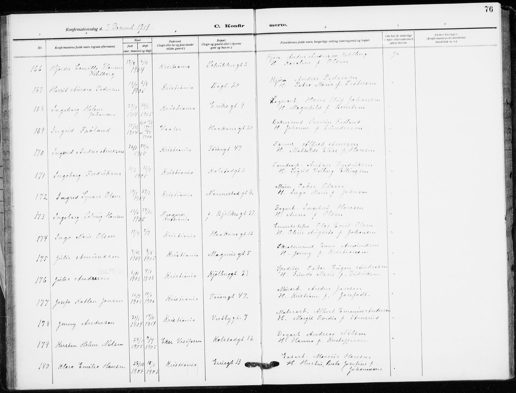 Kampen prestekontor Kirkebøker, AV/SAO-A-10853/F/Fa/L0013: Parish register (official) no. I 13, 1917-1922, p. 76