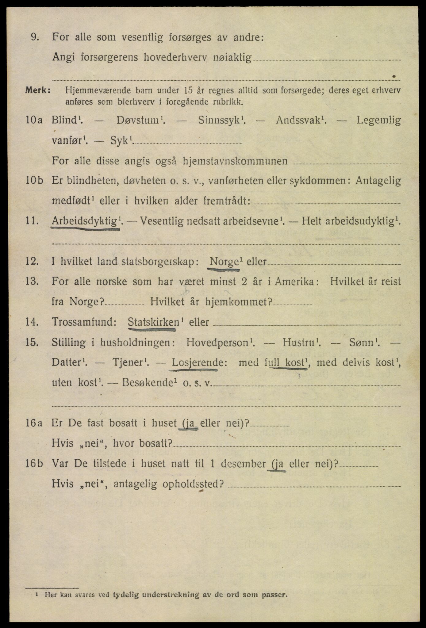 SAK, 1920 census for Mandal, 1920, p. 3300