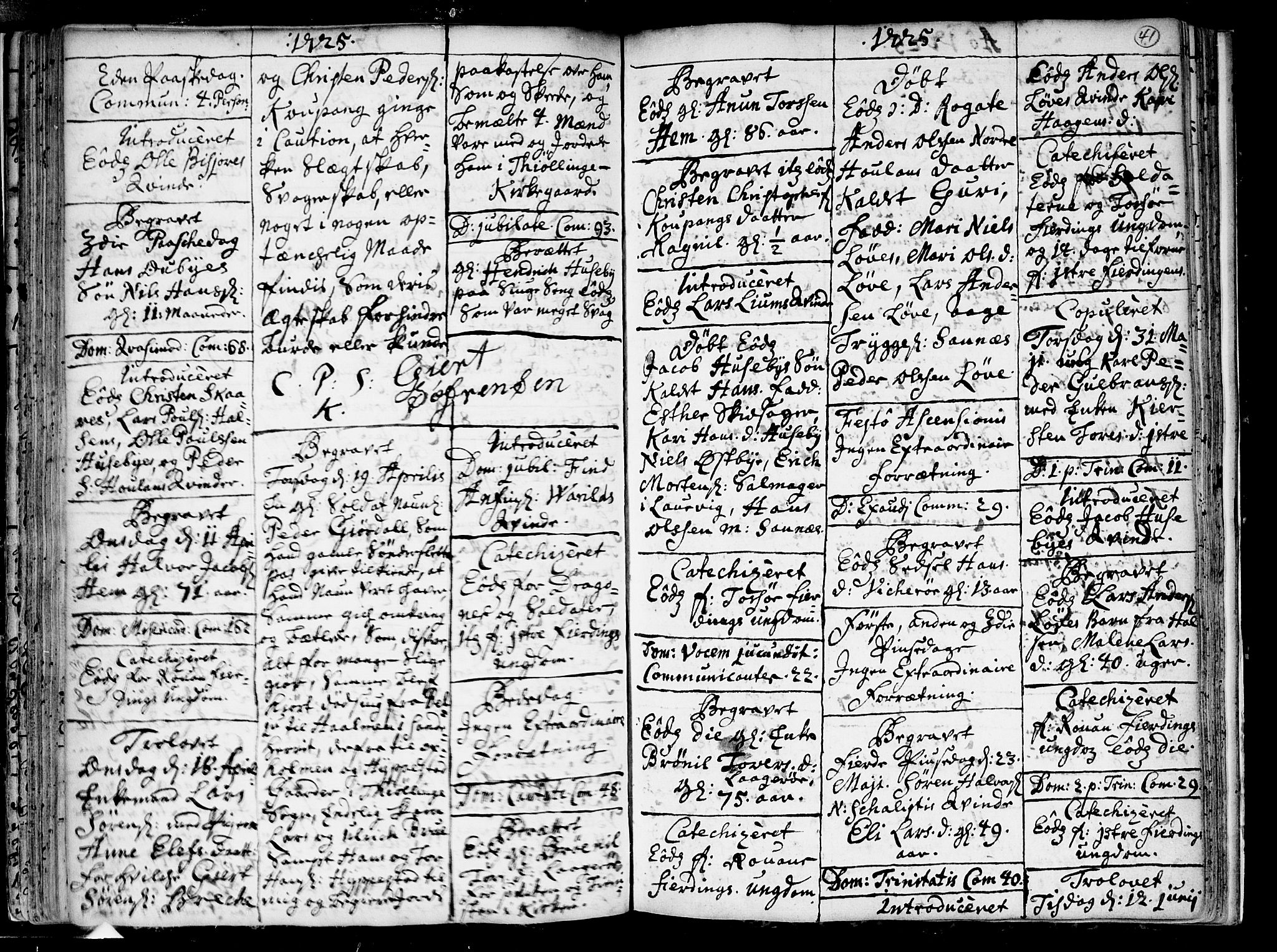 Tjølling kirkebøker, AV/SAKO-A-60/F/Fa/L0002: Parish register (official) no. 2, 1716-1734, p. 41