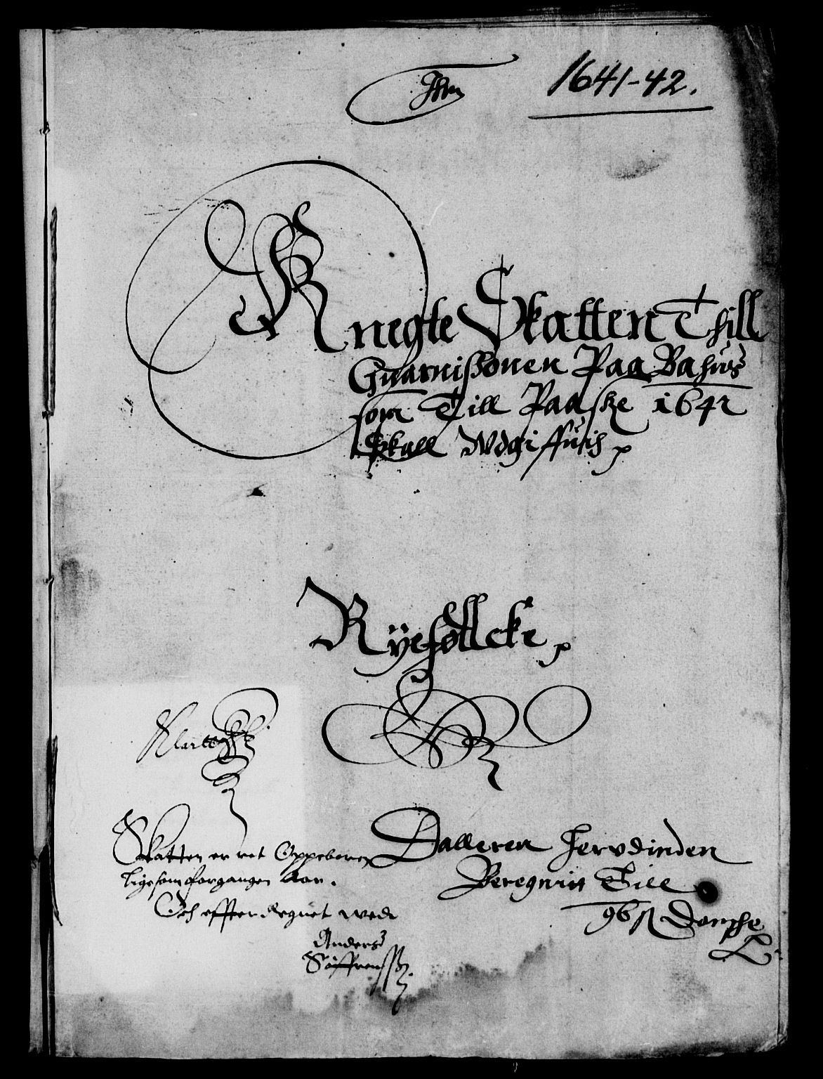 Rentekammeret inntil 1814, Reviderte regnskaper, Lensregnskaper, RA/EA-5023/R/Rb/Rbs/L0026: Stavanger len, 1641-1643