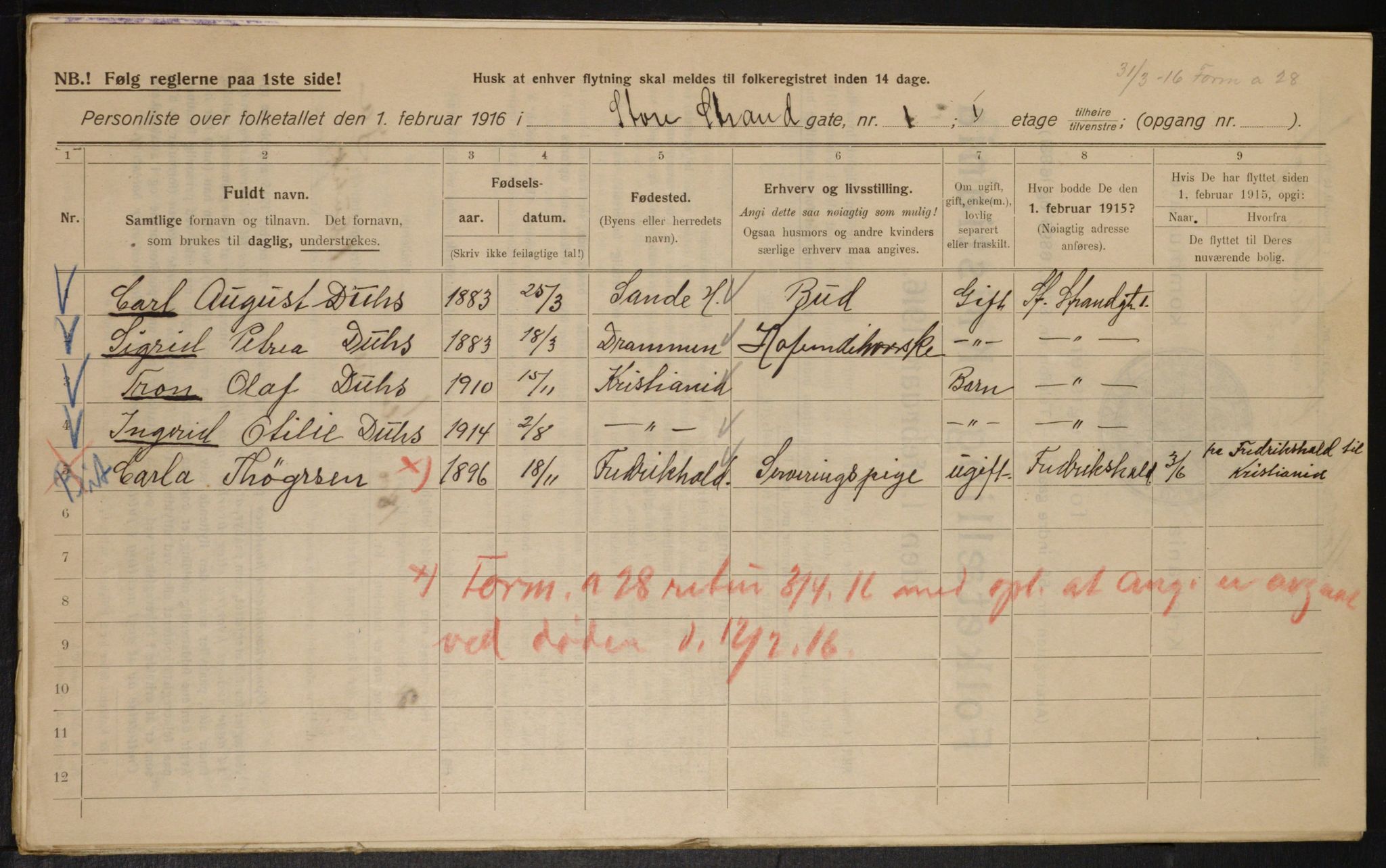 OBA, Municipal Census 1916 for Kristiania, 1916, p. 105653