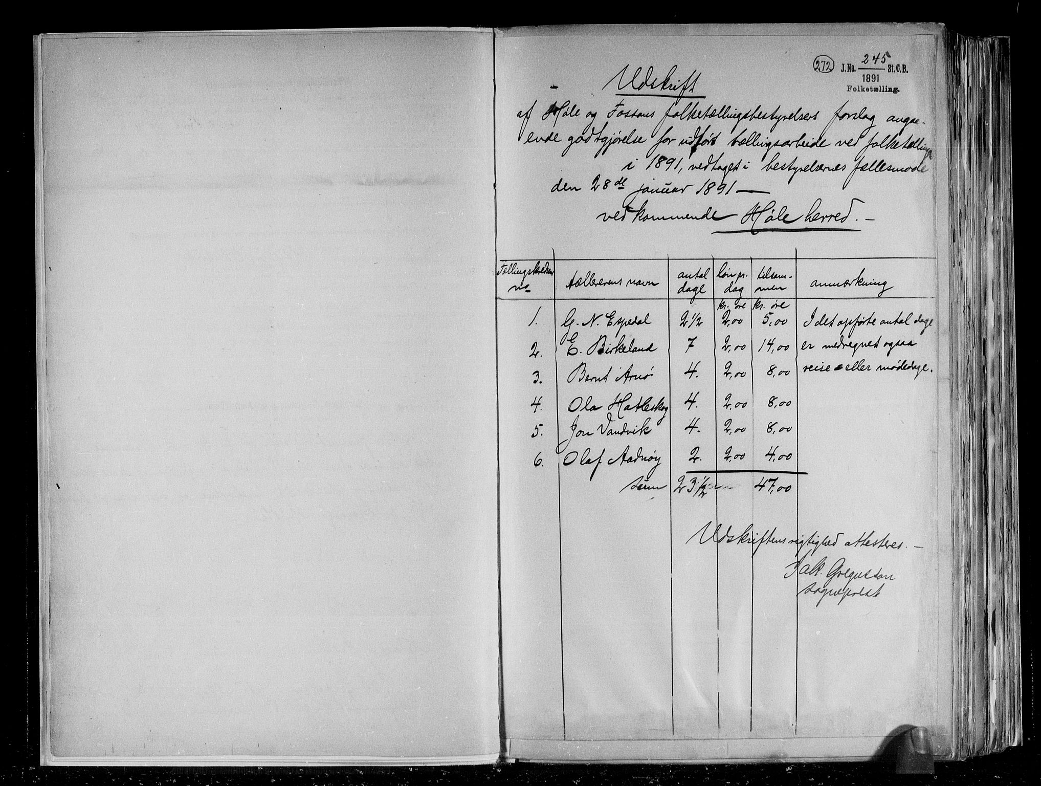 RA, 1891 census for 1128 Høle, 1891, p. 4