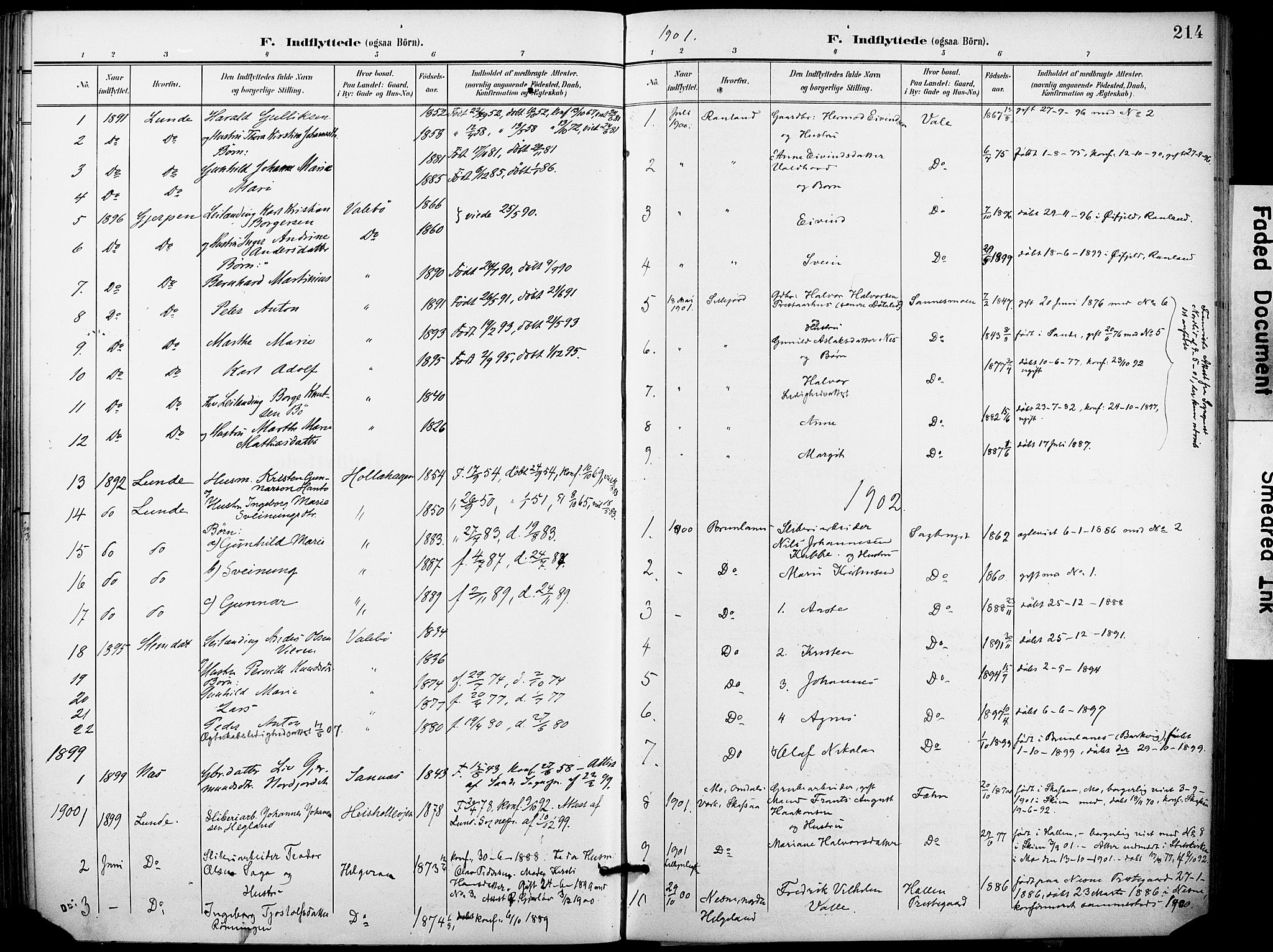 Holla kirkebøker, SAKO/A-272/F/Fa/L0010: Parish register (official) no. 10, 1897-1907, p. 214