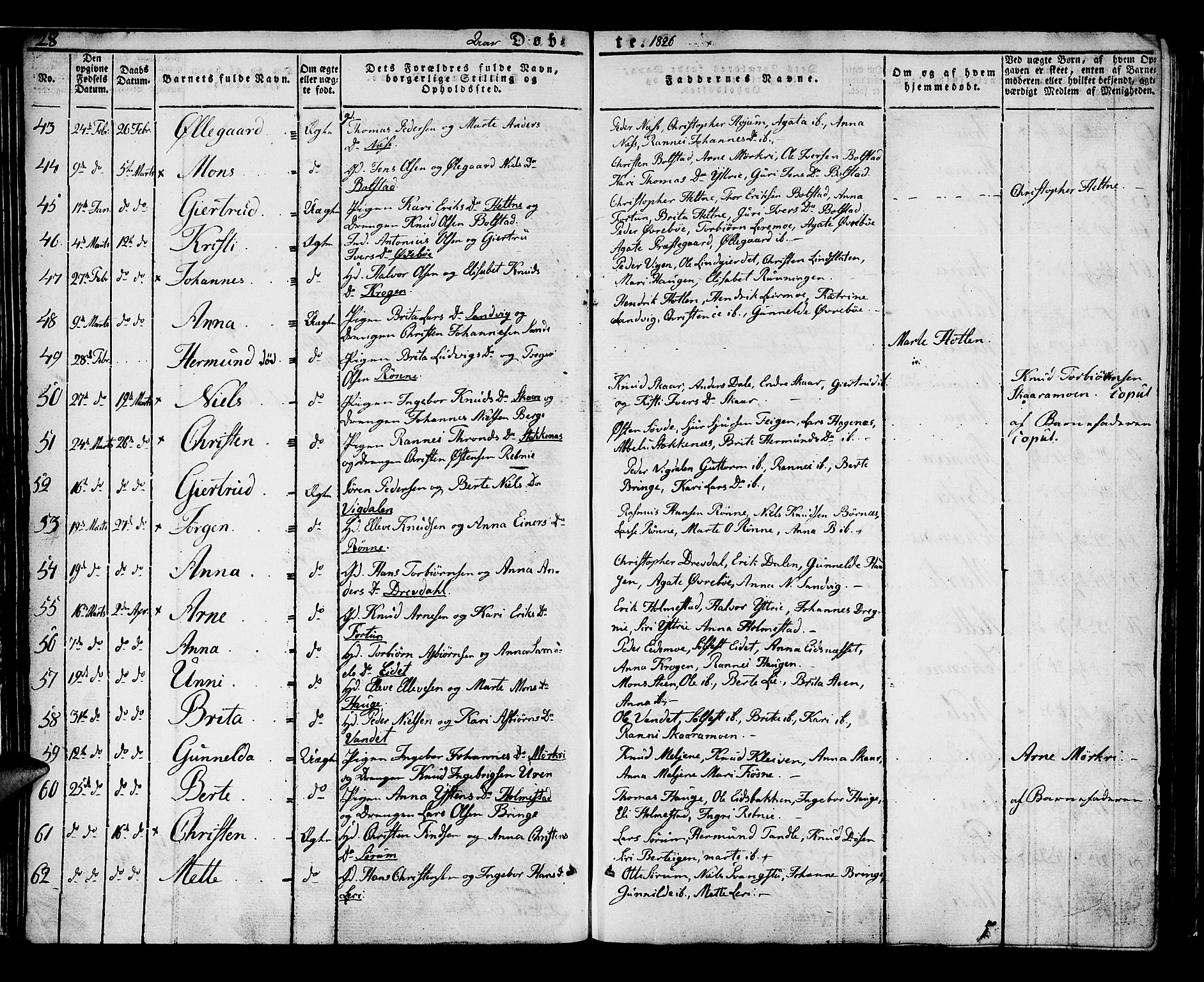 Luster sokneprestembete, AV/SAB-A-81101/H/Haa/Haaa/L0004: Parish register (official) no. A 4, 1821-1832, p. 28