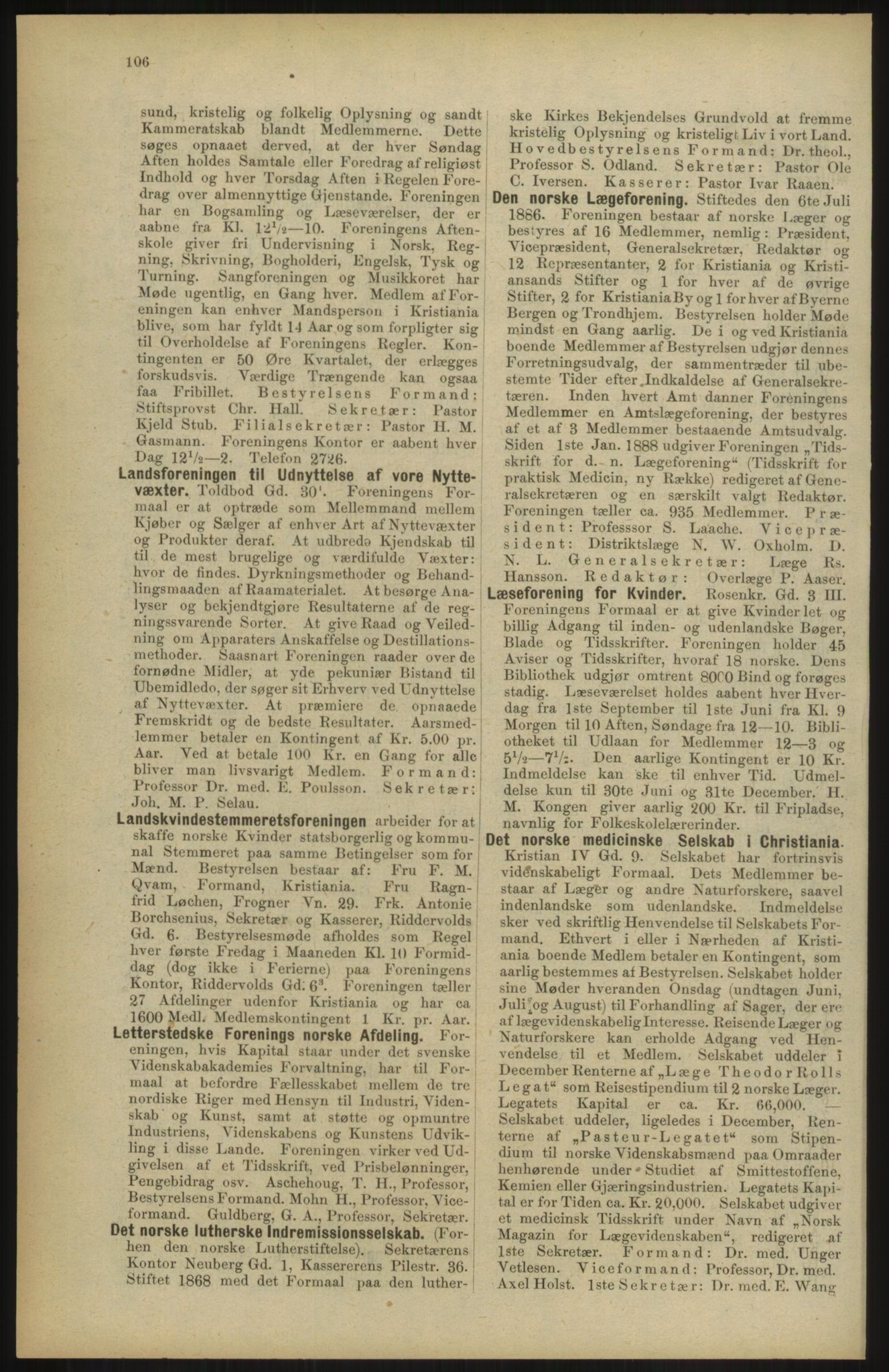 Kristiania/Oslo adressebok, PUBL/-, 1904, p. 106