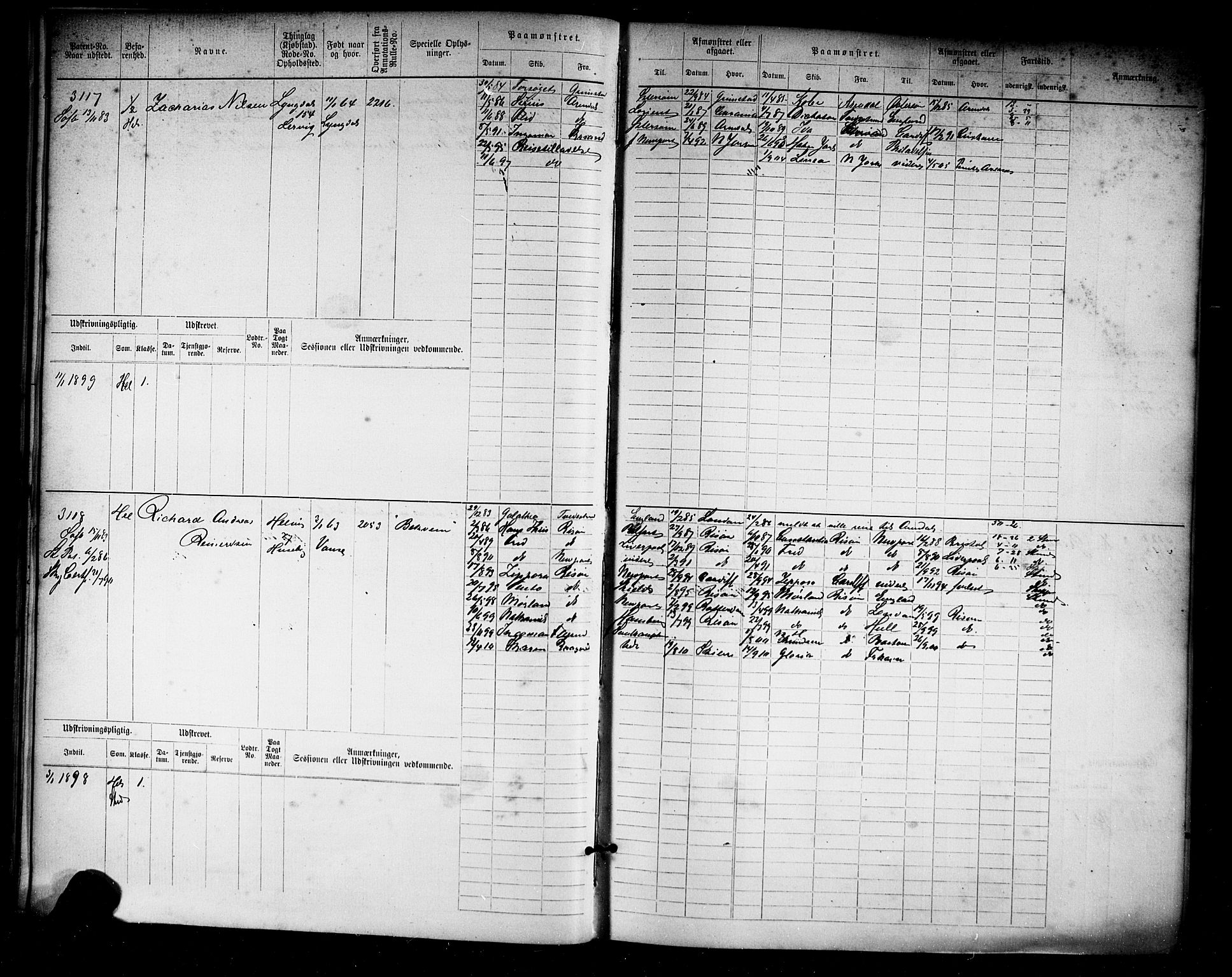 Farsund mønstringskrets, AV/SAK-2031-0017/F/Fb/L0019: Hovedrulle nr 3067-3832, Z-11, 1882-1922, p. 29