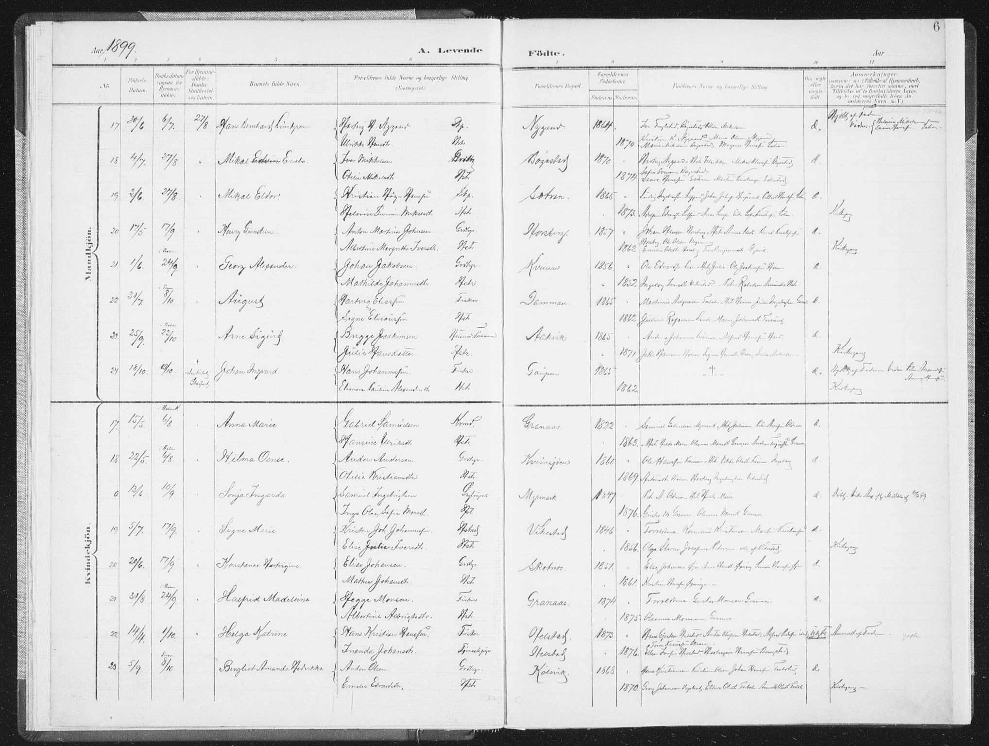 Ministerialprotokoller, klokkerbøker og fødselsregistre - Nordland, AV/SAT-A-1459/810/L0153: Parish register (official) no. 810A12, 1899-1914, p. 6