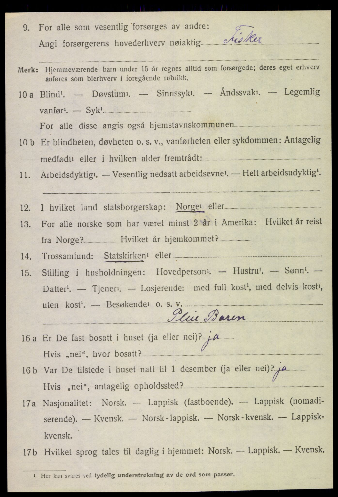 SAT, 1920 census for Gildeskål, 1920, p. 10337