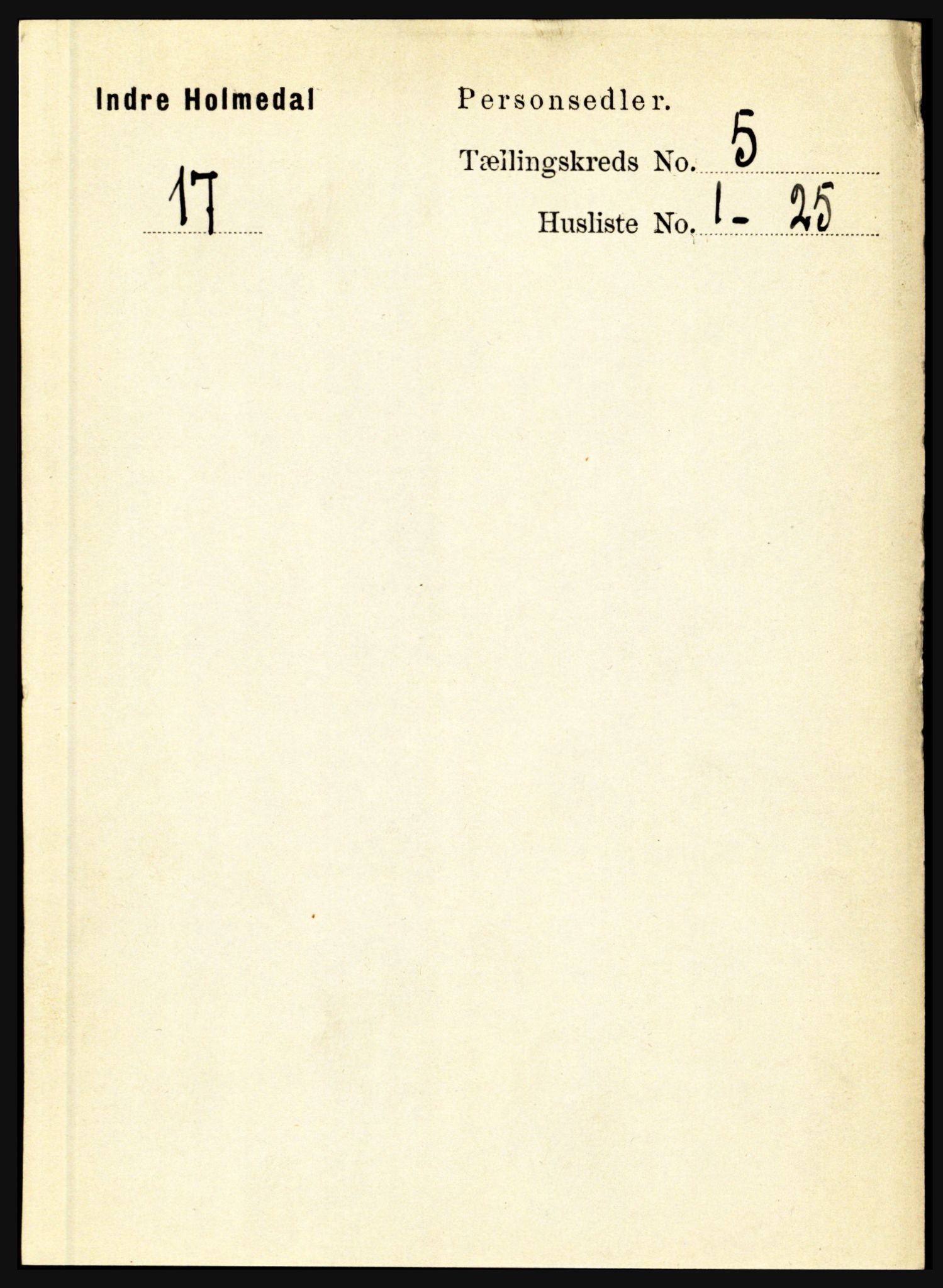 RA, 1891 census for 1430 Indre Holmedal, 1891, p. 1902