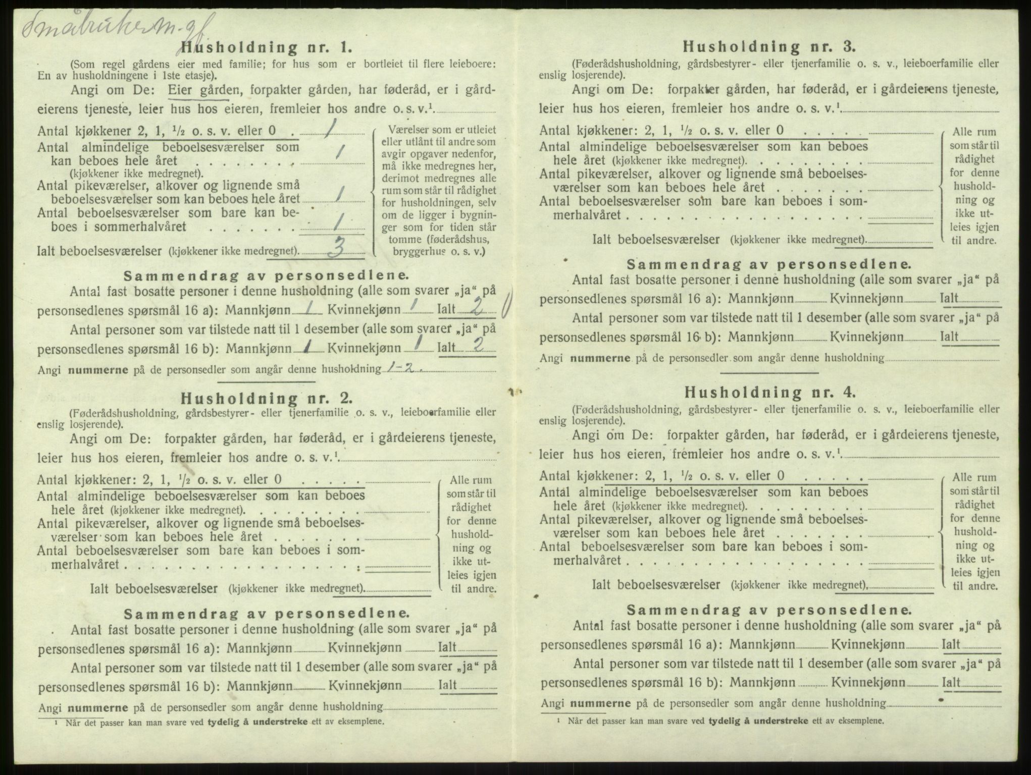 SAB, 1920 census for Bruvik, 1920, p. 269