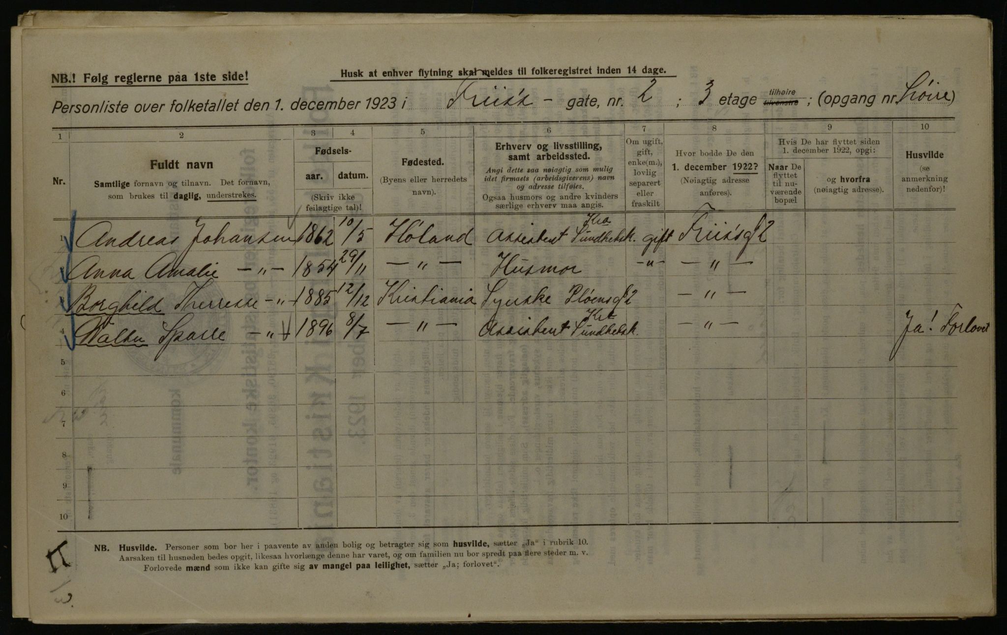 OBA, Municipal Census 1923 for Kristiania, 1923, p. 30159