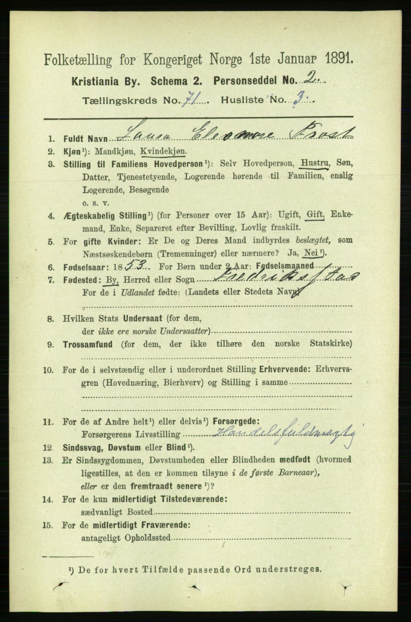 RA, 1891 census for 0301 Kristiania, 1891, p. 38990