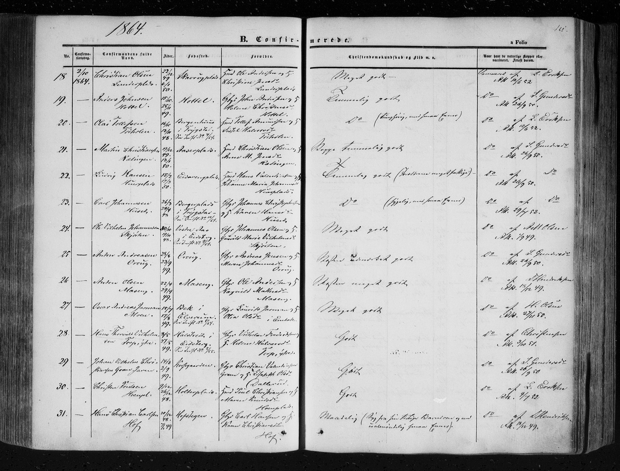 Askim prestekontor Kirkebøker, AV/SAO-A-10900/F/Fa/L0005: Parish register (official) no. 5, 1847-1879, p. 161