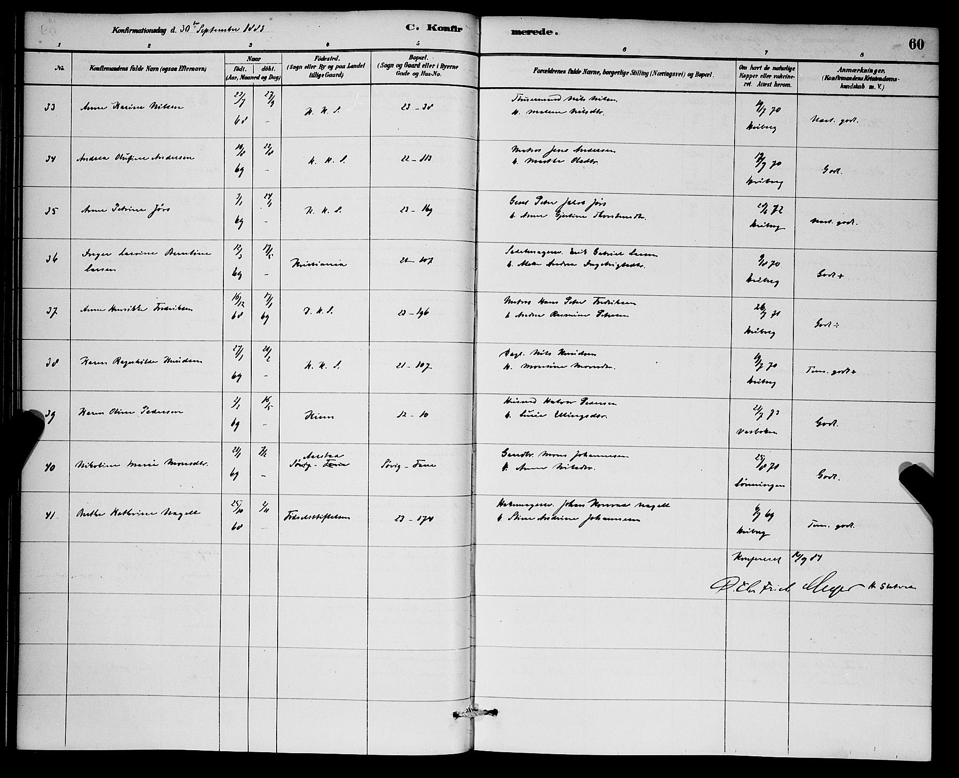 Korskirken sokneprestembete, AV/SAB-A-76101/H/Hab: Parish register (copy) no. C 3, 1880-1892, p. 60