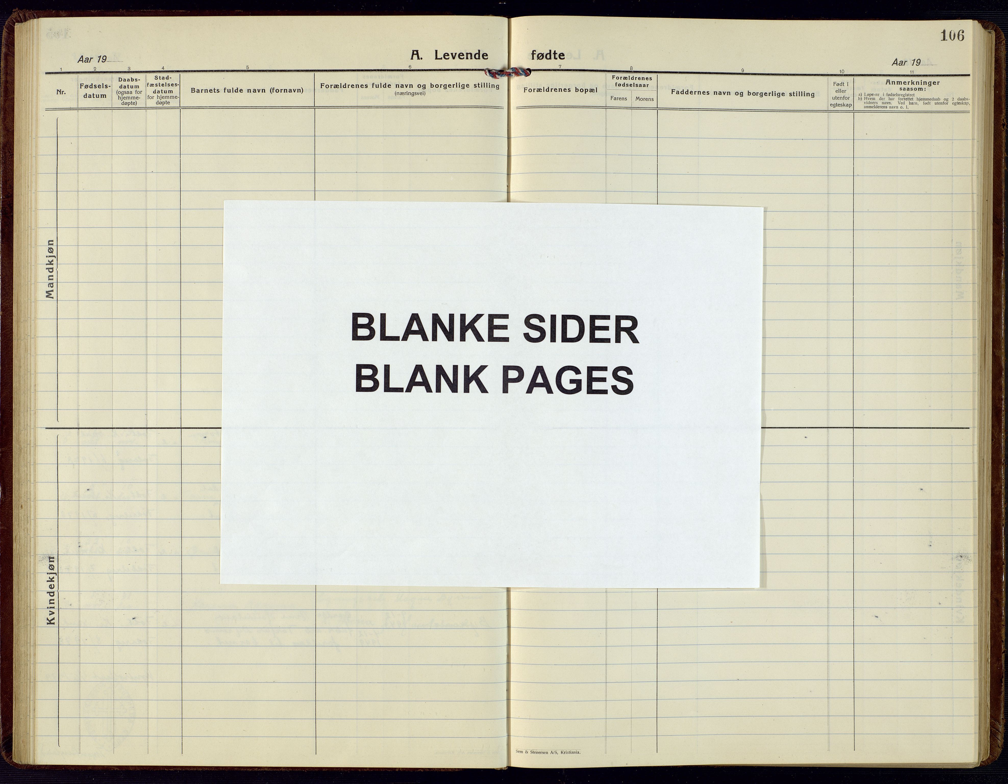 Bjelland sokneprestkontor, AV/SAK-1111-0005/F/Fb/Fbc/L0004: Parish register (copy) no. B 4, 1921-1978, p. 106