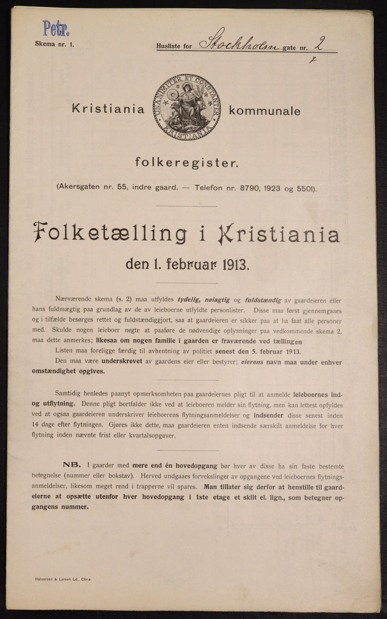 OBA, Municipal Census 1913 for Kristiania, 1913, p. 102431