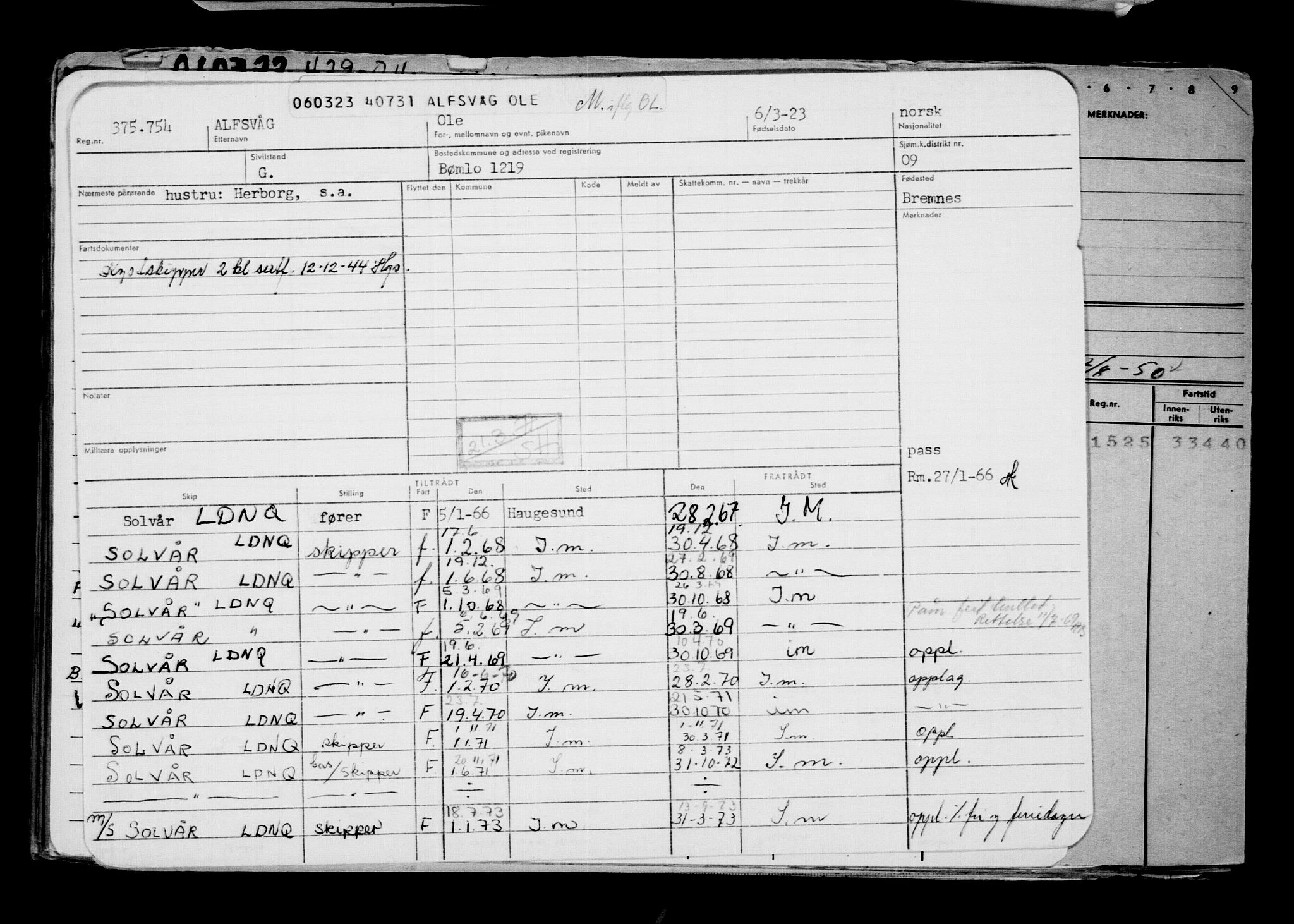 Direktoratet for sjømenn, AV/RA-S-3545/G/Gb/L0216: Hovedkort, 1923, p. 167