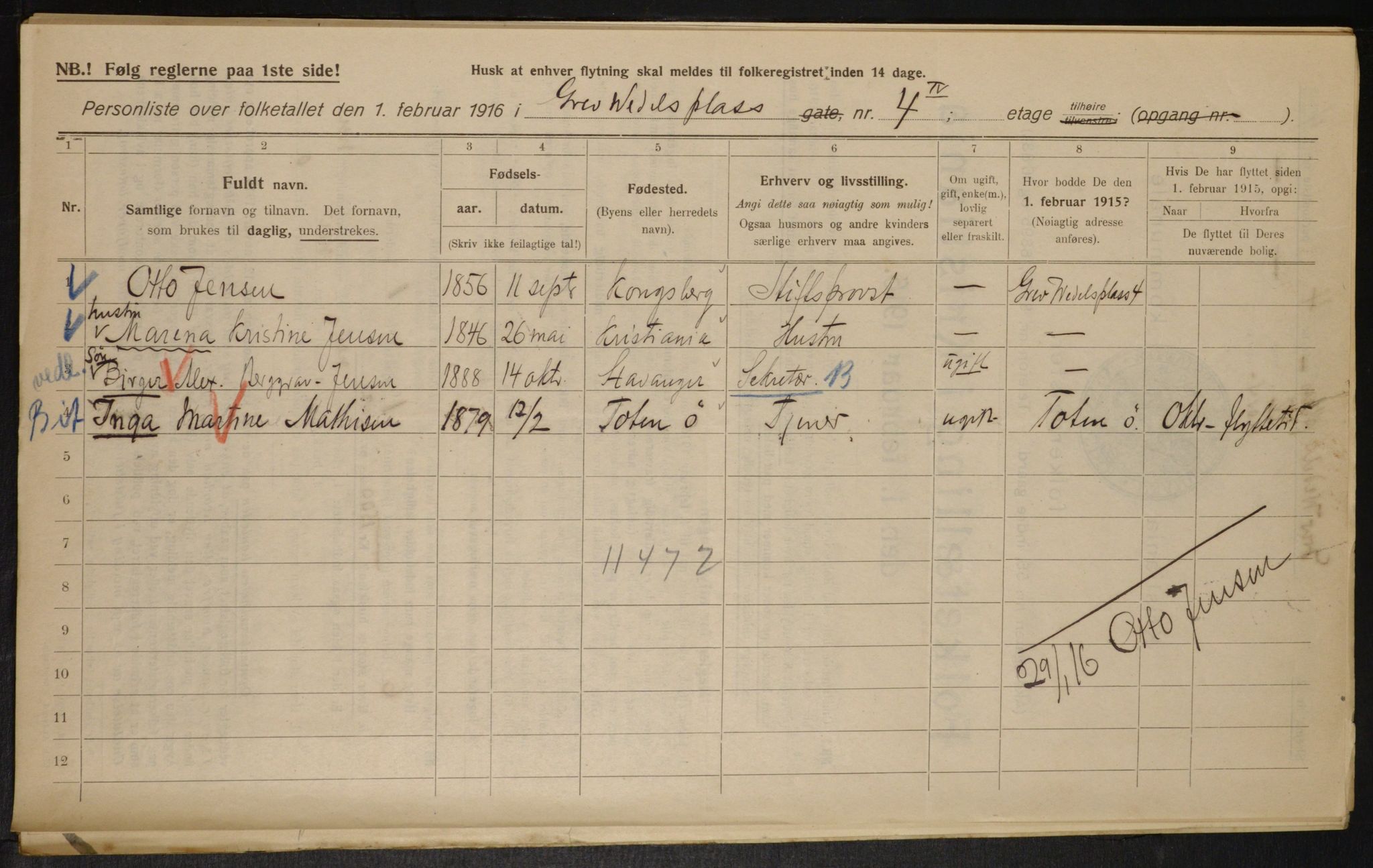 OBA, Municipal Census 1916 for Kristiania, 1916, p. 30462