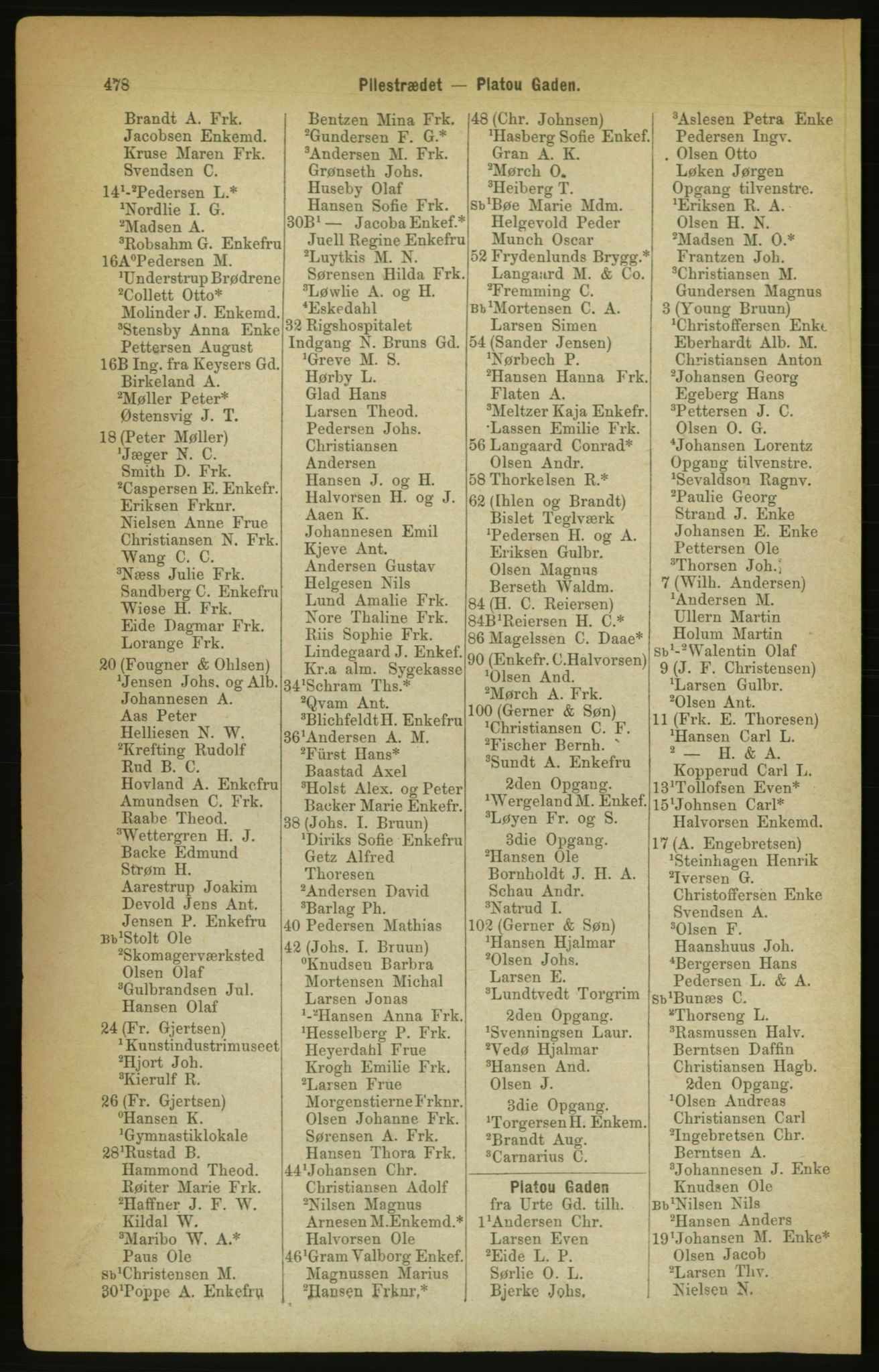 Kristiania/Oslo adressebok, PUBL/-, 1888, p. 478