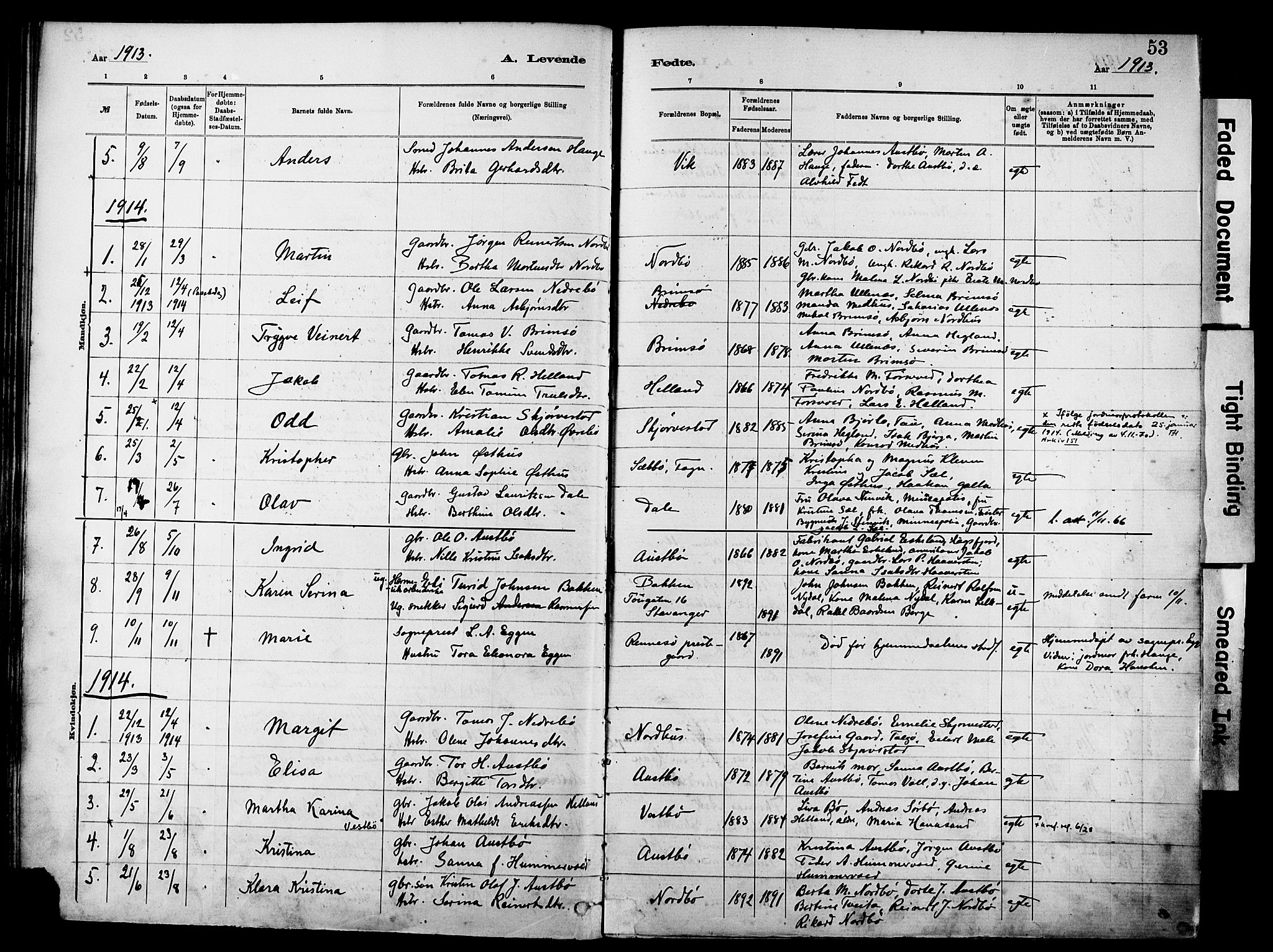 Rennesøy sokneprestkontor, SAST/A -101827/H/Ha/Haa/L0012: Parish register (official) no. A 13, 1885-1917, p. 53
