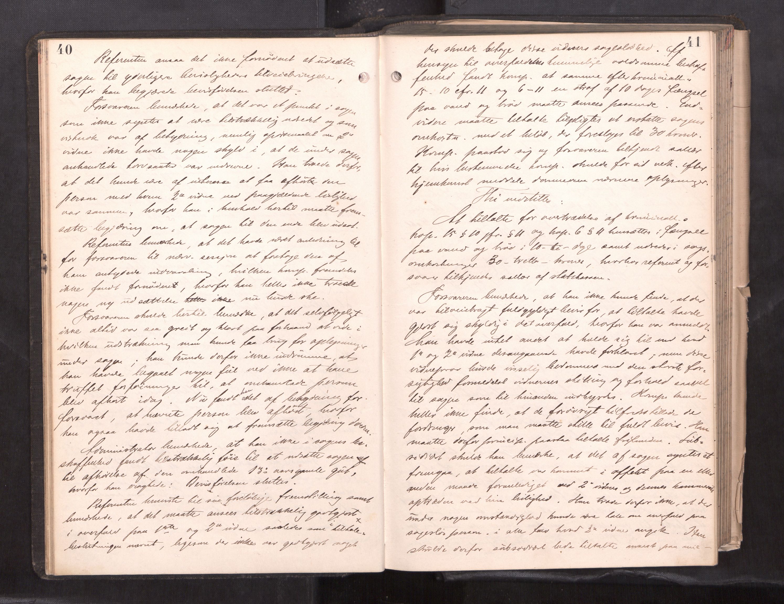 Søndre Helgeland sorenskriveri, AV/SAT-A-4575/1/1/1B/1Ba/L0018: ekstrarettsprotokoll, 1889-1893, p. 40-41