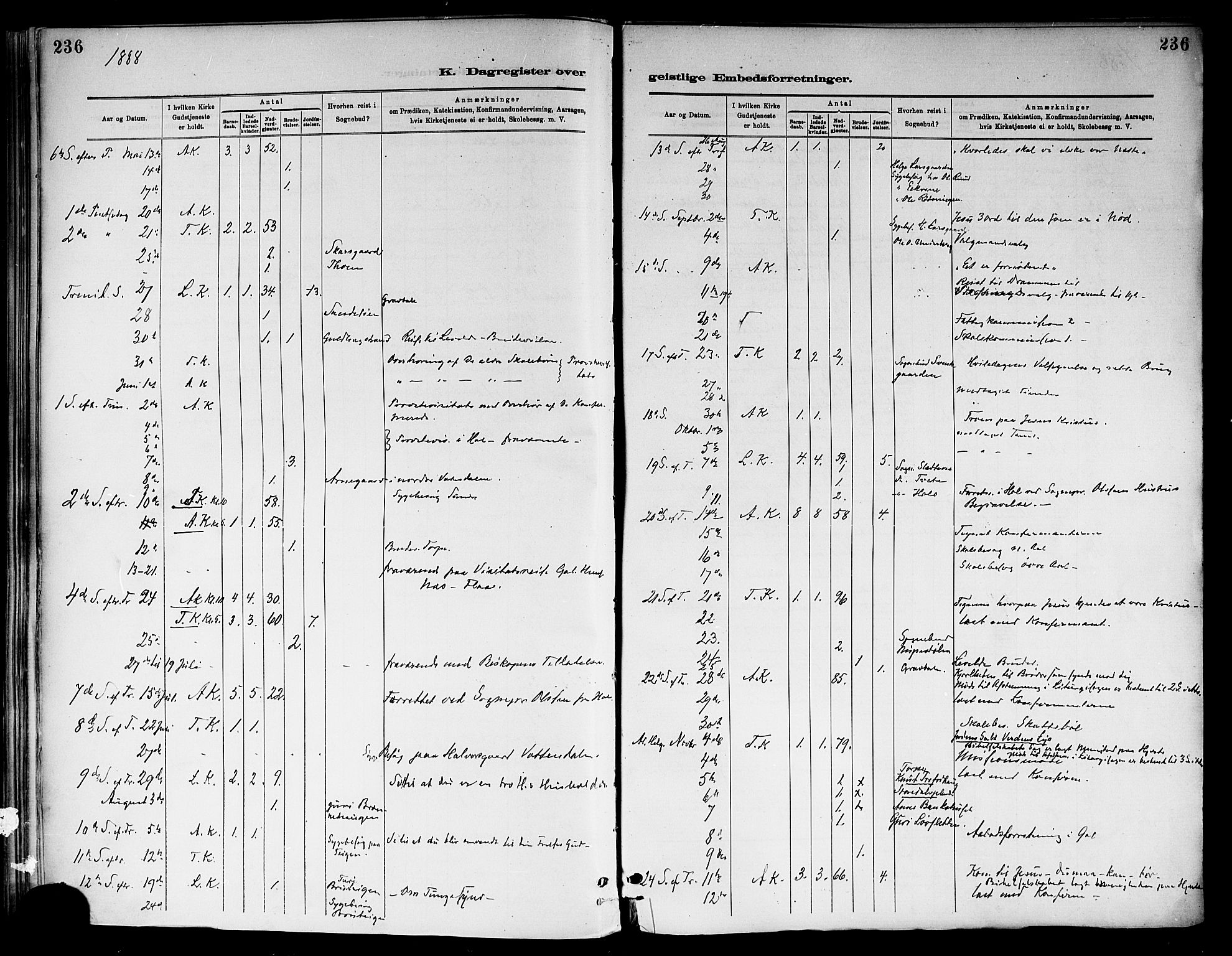 Ål kirkebøker, SAKO/A-249/F/Fa/L0008: Parish register (official) no. I 8, 1882-1896, p. 236