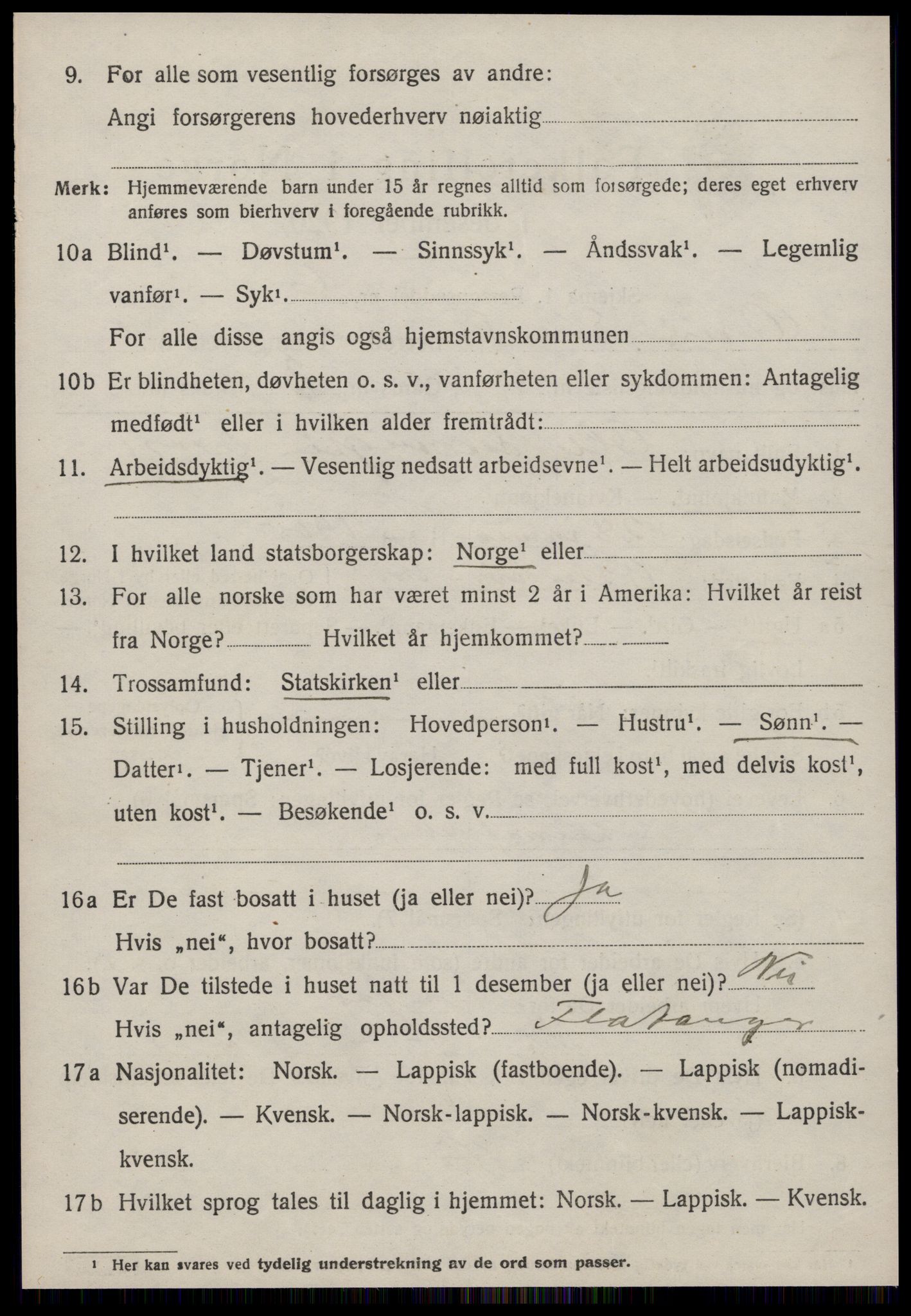 SAT, 1920 census for Osen, 1920, p. 1146