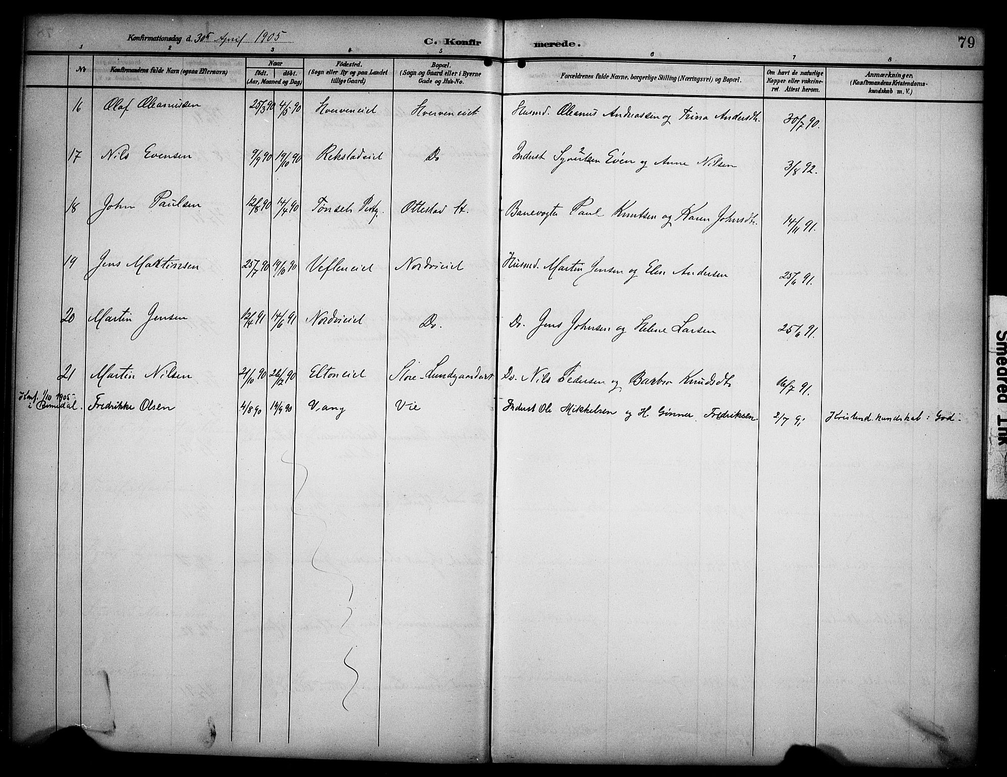 Stange prestekontor, AV/SAH-PREST-002/K/L0022: Parish register (official) no. 22, 1903-1914, p. 79