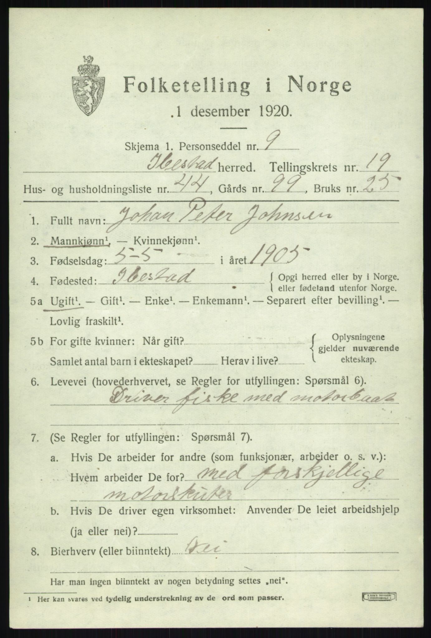 SATØ, 1920 census for Ibestad, 1920, p. 11259