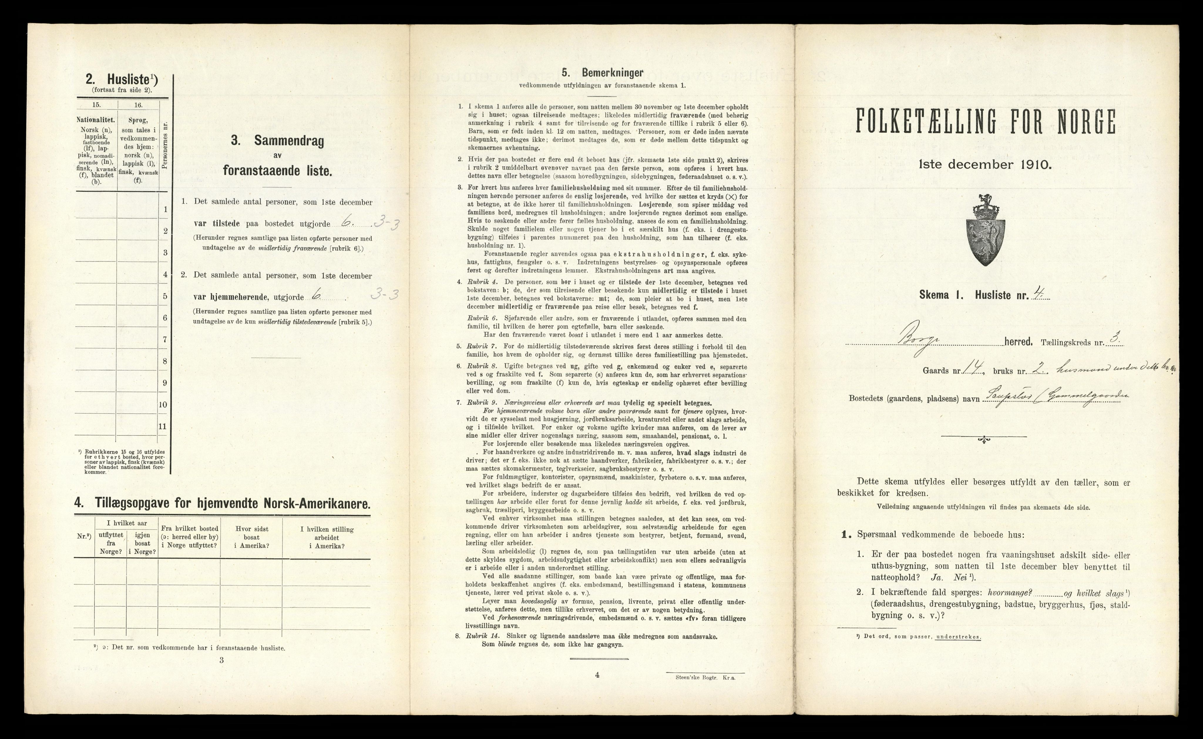 RA, 1910 census for Borge, 1910, p. 271