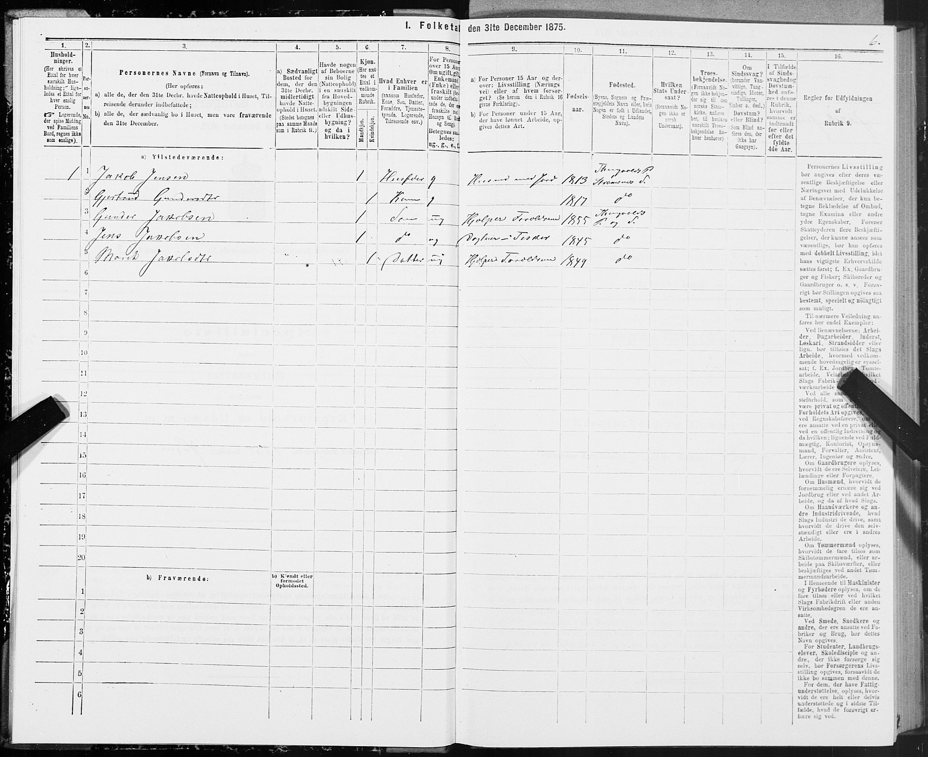 SAT, 1875 census for 1560P Tingvoll, 1875, p. 2006