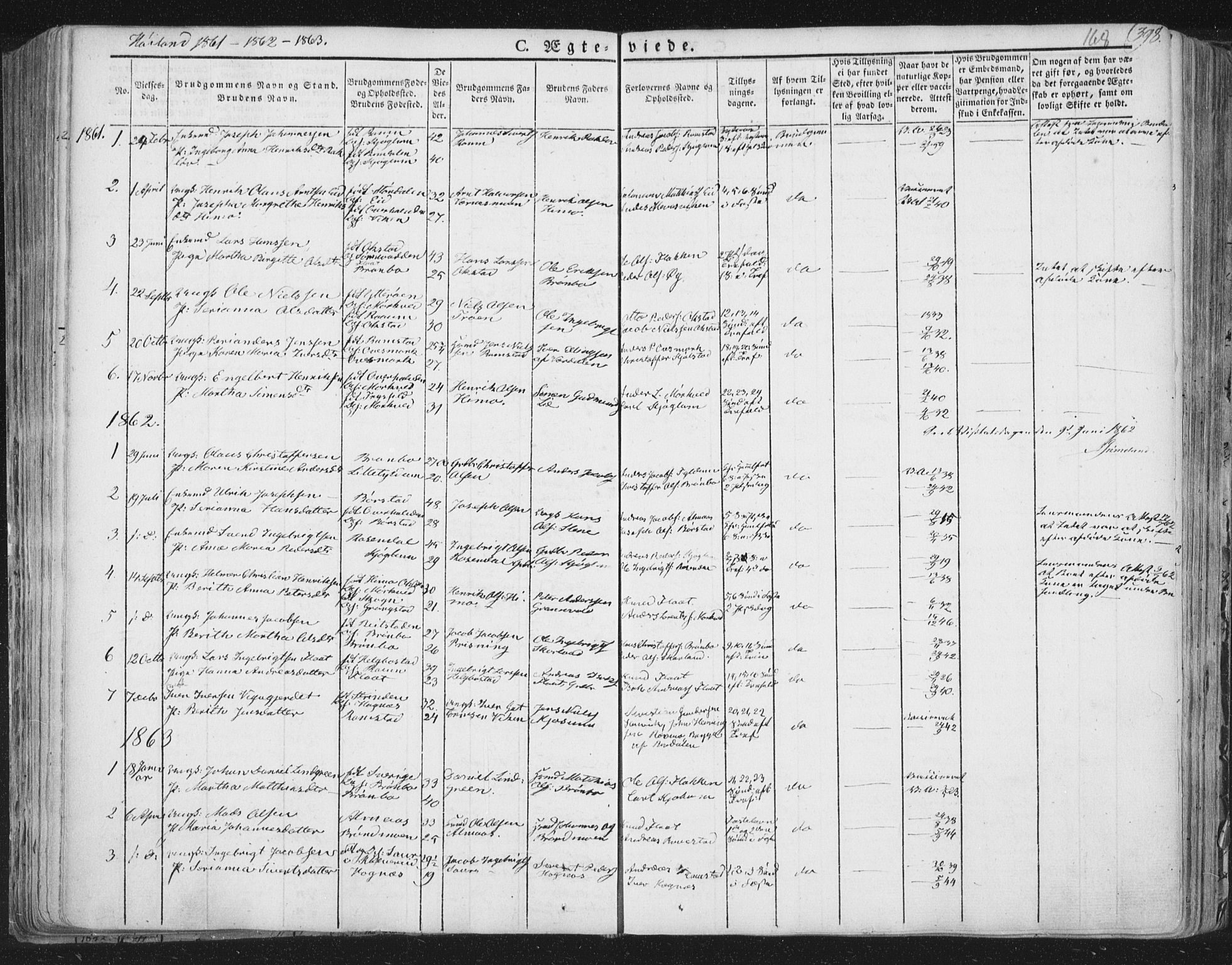 Ministerialprotokoller, klokkerbøker og fødselsregistre - Nord-Trøndelag, SAT/A-1458/758/L0513: Parish register (official) no. 758A02 /2, 1839-1868, p. 168