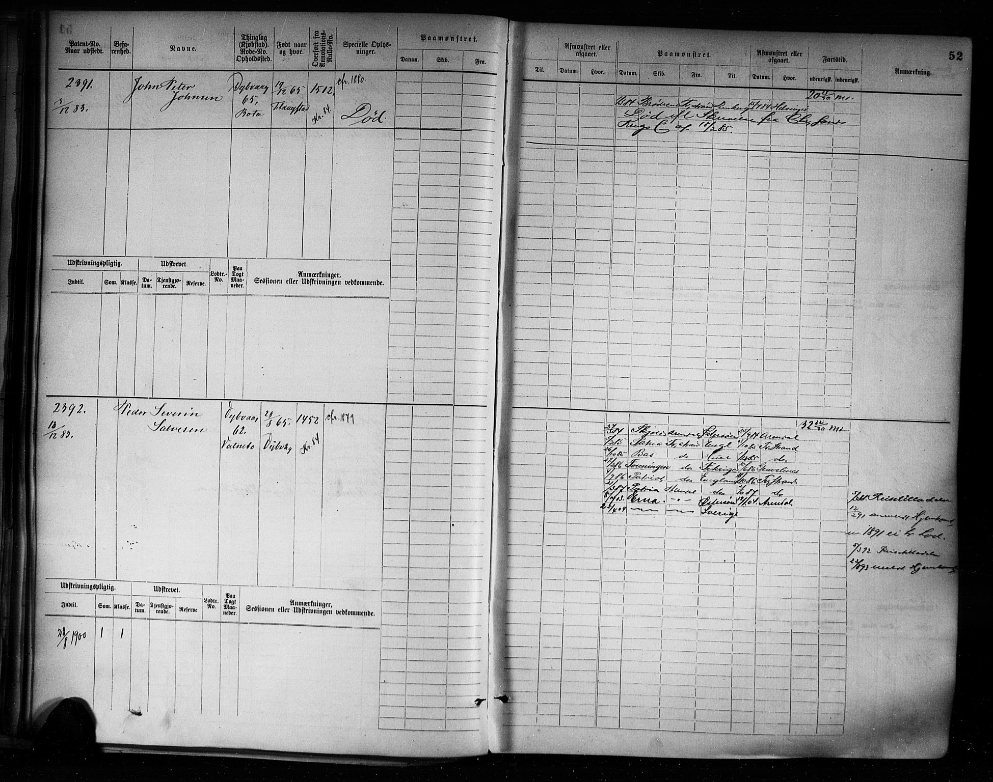 Tvedestrand mønstringskrets, AV/SAK-2031-0011/F/Fb/L0004: Hovedrulle A nr 2289-3056, R-5, 1880-1910, p. 55