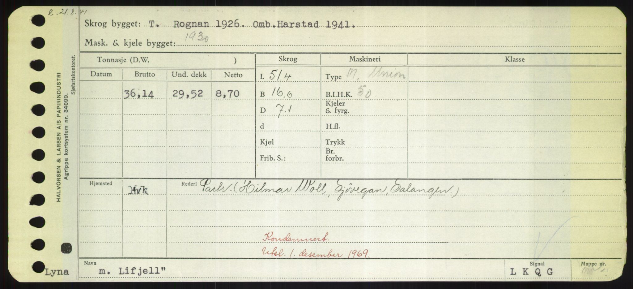 Sjøfartsdirektoratet med forløpere, Skipsmålingen, RA/S-1627/H/Hd/L0023: Fartøy, Lia-Løv, p. 37