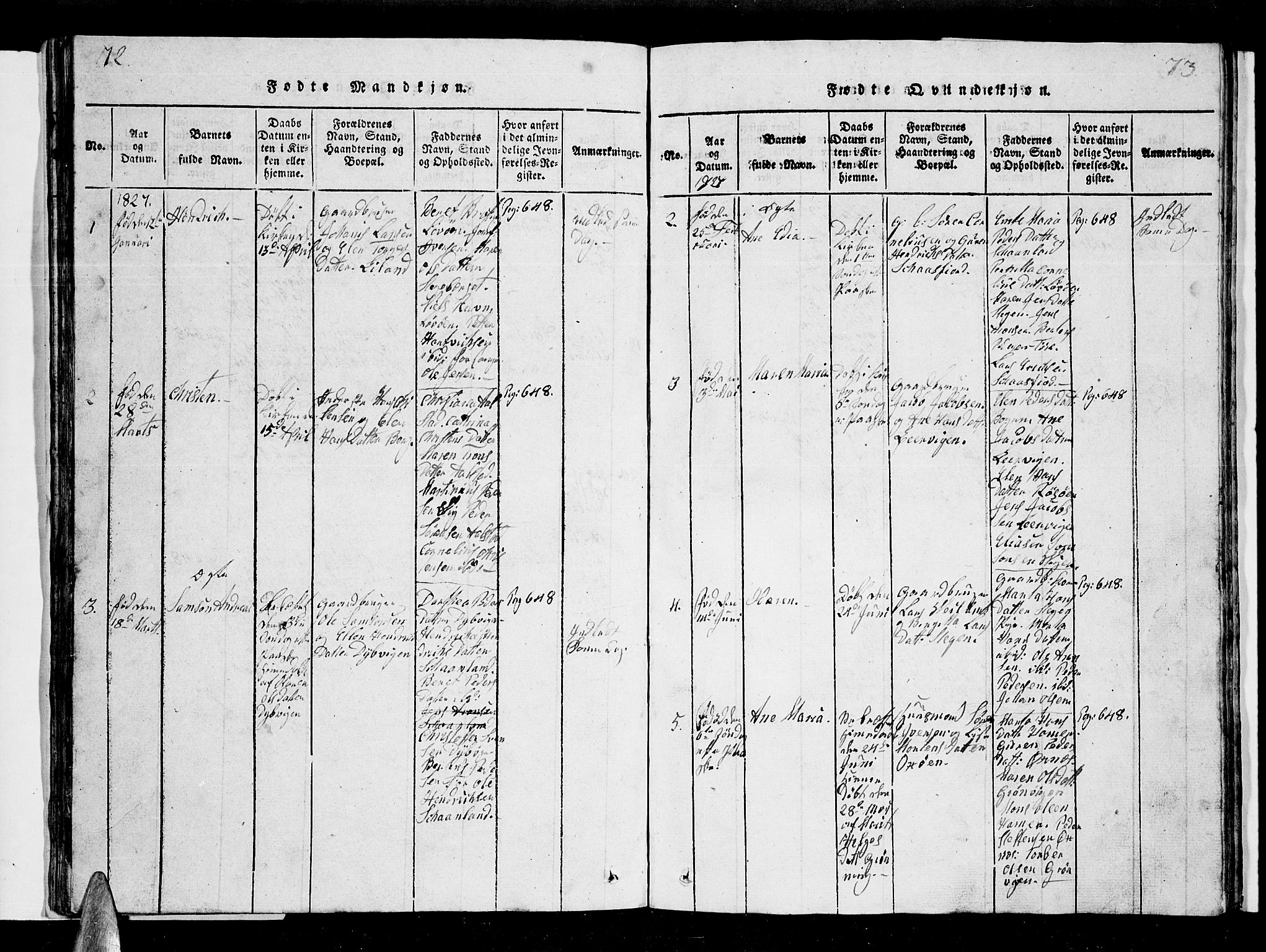 Ministerialprotokoller, klokkerbøker og fødselsregistre - Nordland, AV/SAT-A-1459/855/L0812: Parish register (copy) no. 855C01, 1821-1838, p. 72-73