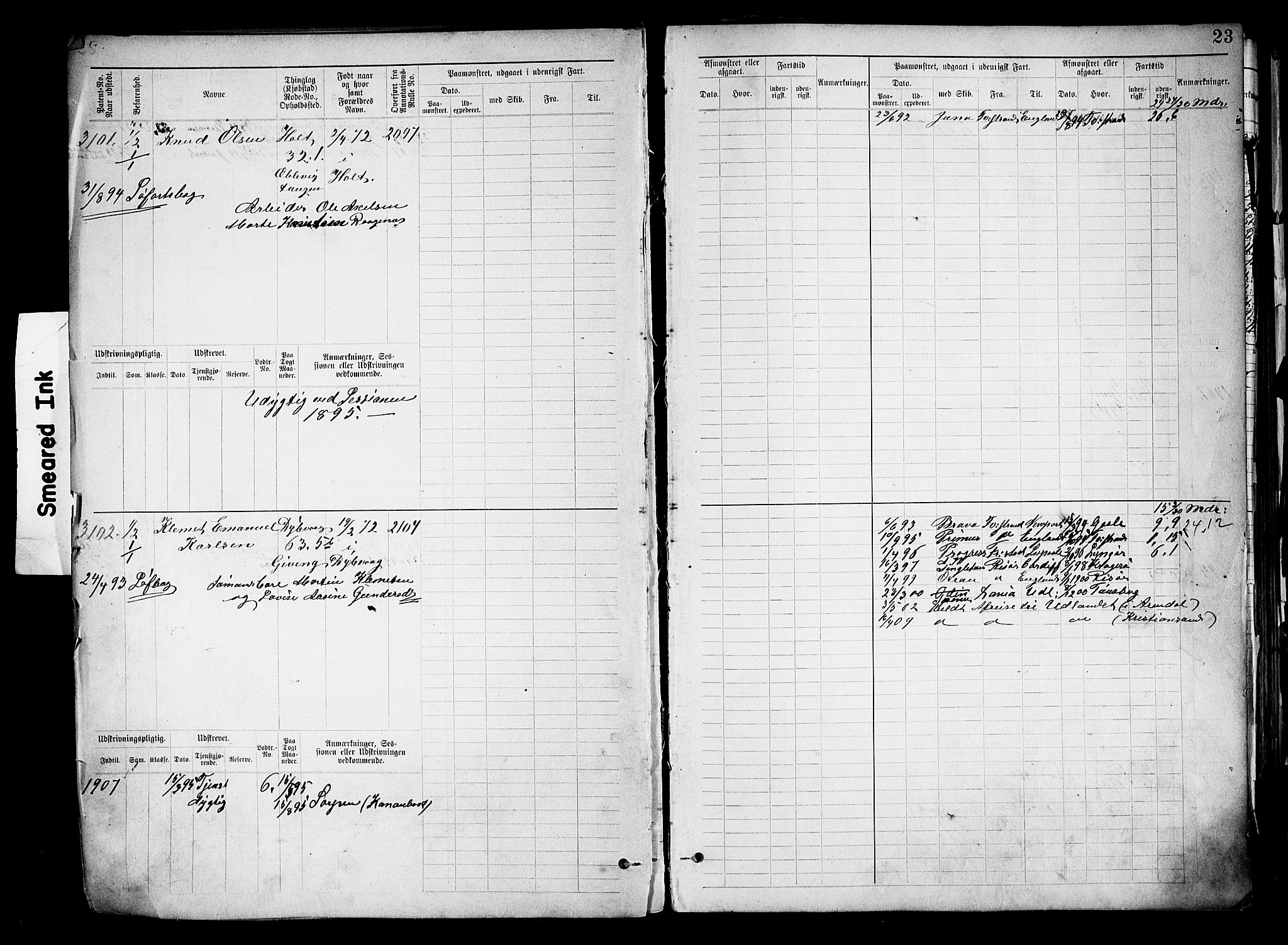 Tvedestrand mønstringskrets, SAK/2031-0011/F/Fb/L0019: Hovedrulle nr 3057-3818, U-35, 1892-1906, p. 27