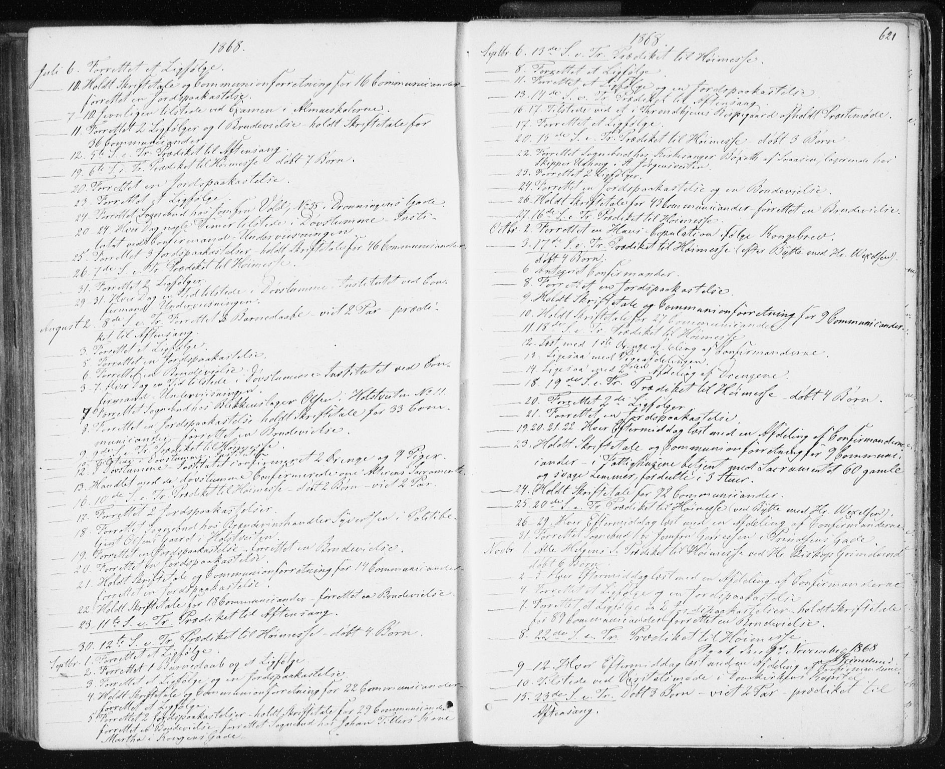 Ministerialprotokoller, klokkerbøker og fødselsregistre - Sør-Trøndelag, SAT/A-1456/601/L0055: Parish register (official) no. 601A23, 1866-1877, p. 621