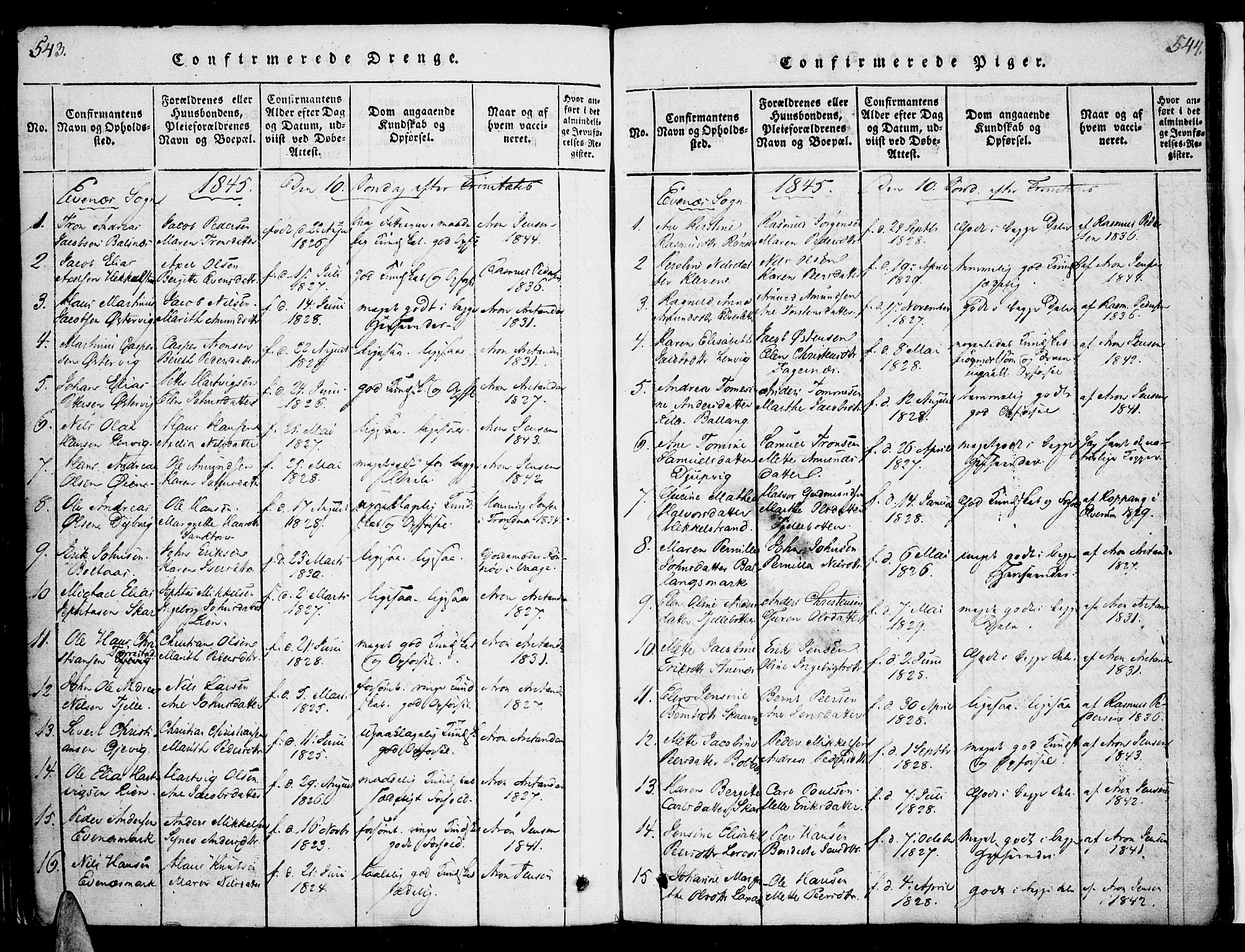 Ministerialprotokoller, klokkerbøker og fødselsregistre - Nordland, AV/SAT-A-1459/863/L0894: Parish register (official) no. 863A06, 1821-1851, p. 543-544