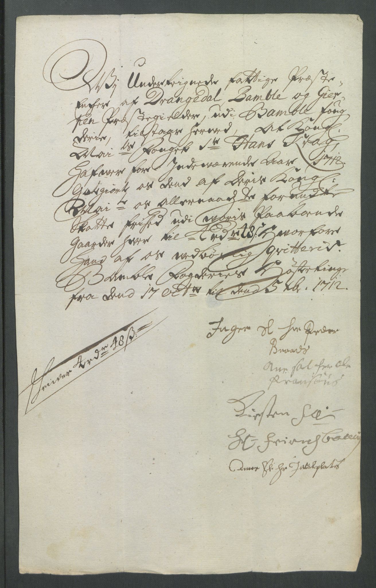 Rentekammeret inntil 1814, Reviderte regnskaper, Fogderegnskap, AV/RA-EA-4092/R36/L2123: Fogderegnskap Øvre og Nedre Telemark og Bamble, 1712, p. 273